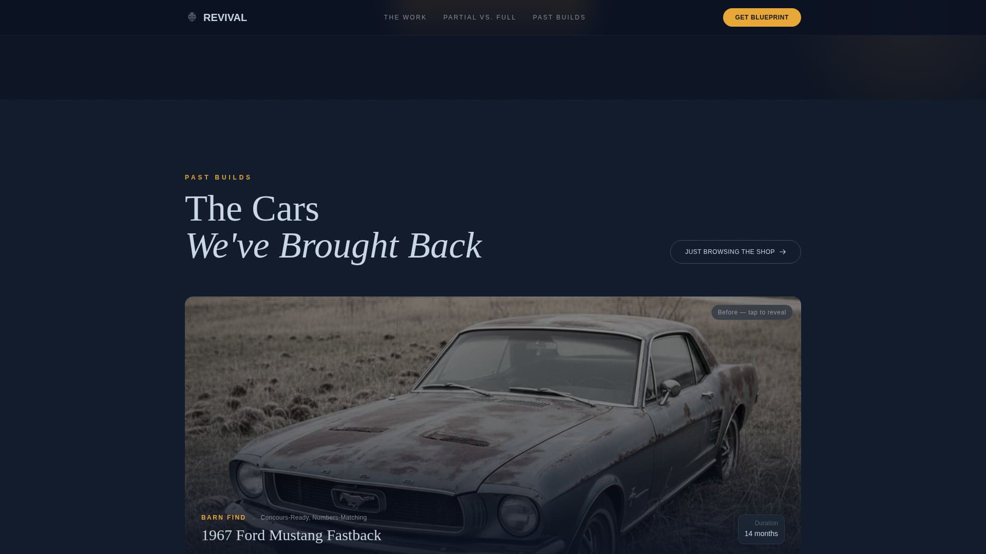 Revival - Immersive Restoration Landing Page Template