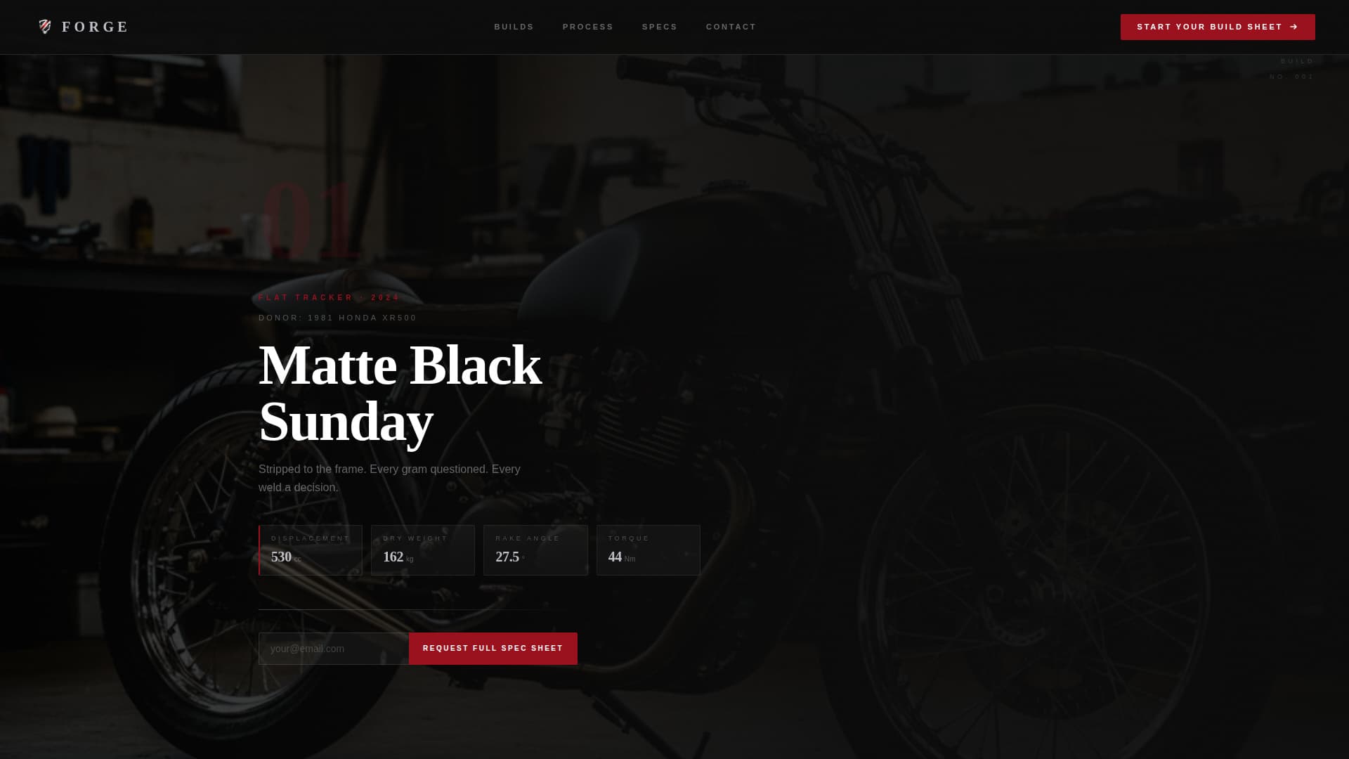 Forge - Immersive Motorcycle Landing Page Template