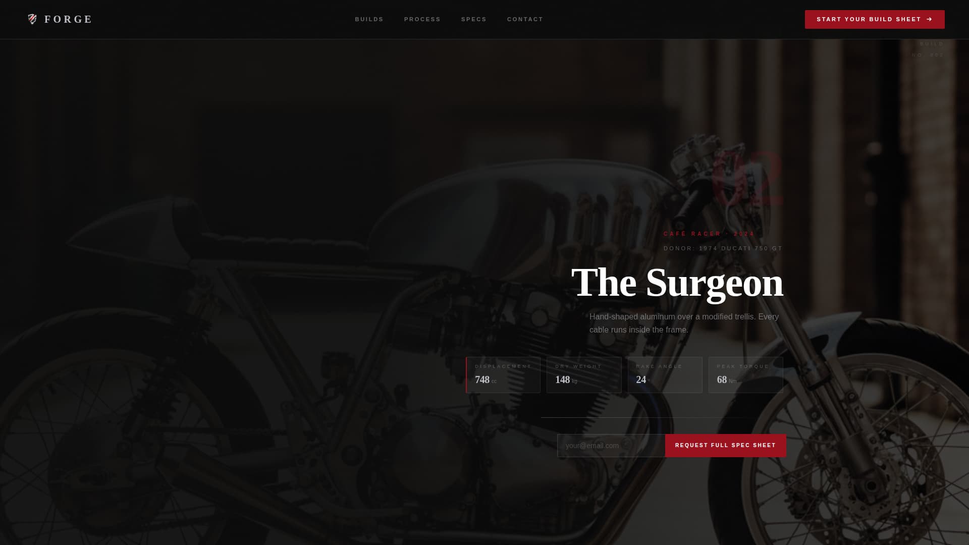 Forge - Immersive Motorcycle Landing Page Template