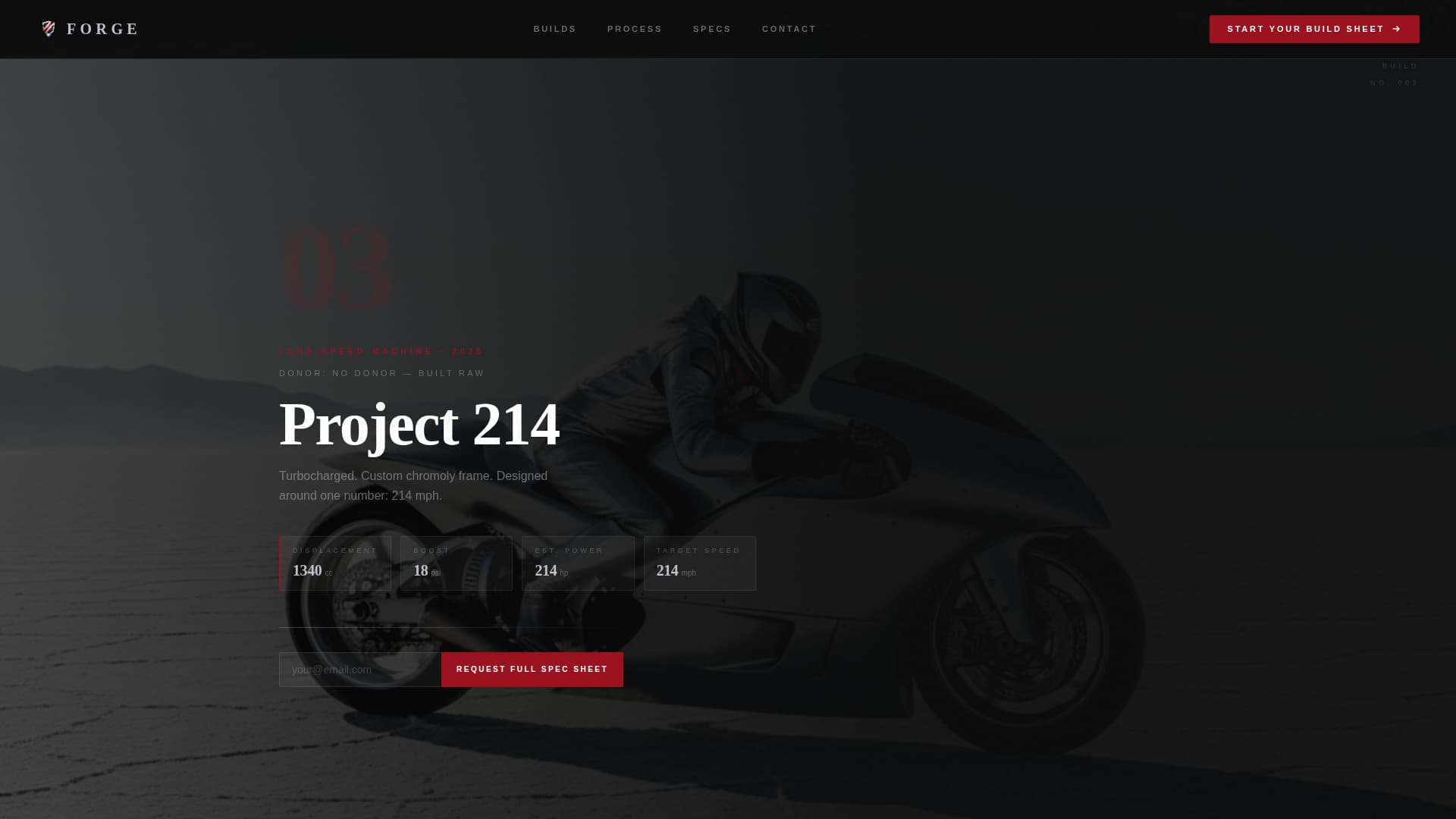 Forge - Immersive Motorcycle Landing Page Template