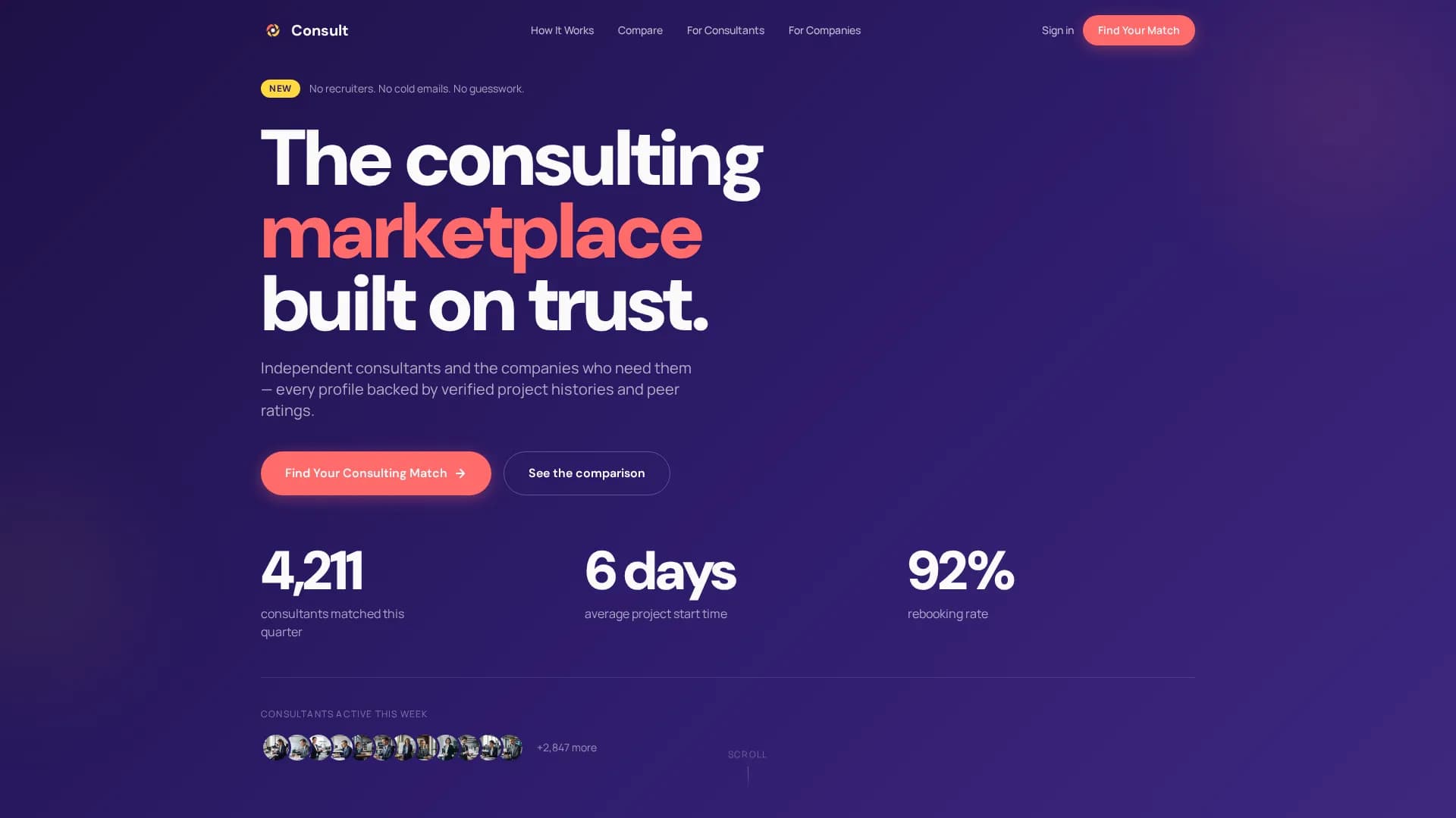 Matchmake — Consulting Marketplace Landing Page Template