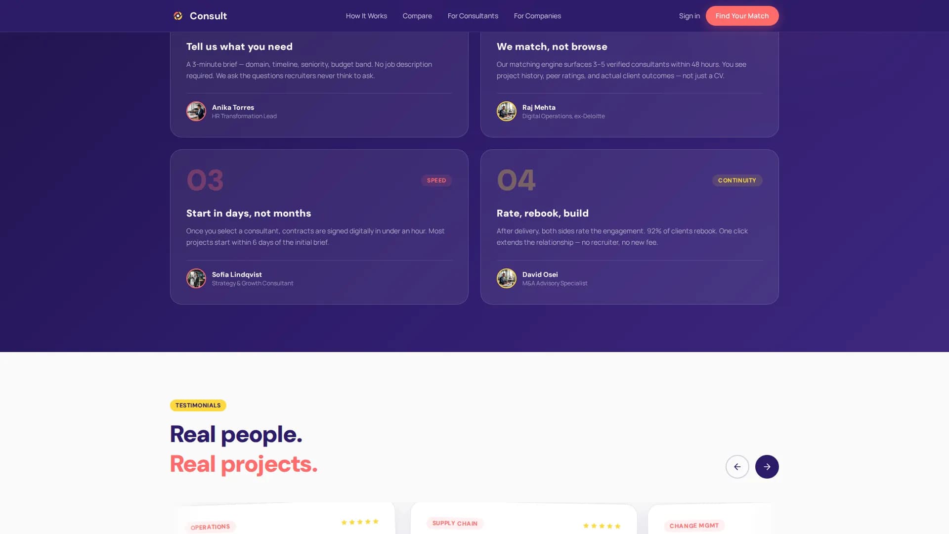 Matchmake — Consulting Marketplace Landing Page Template
