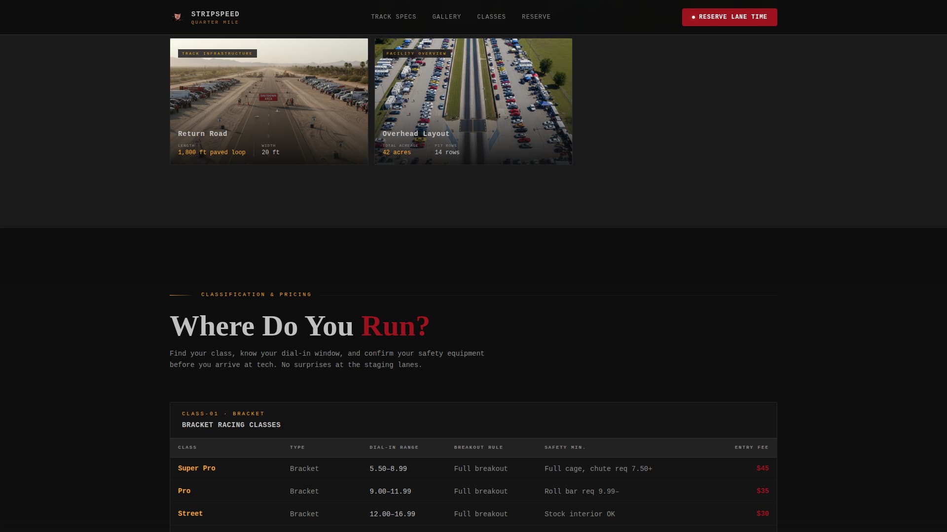 Quartermile - Precision Motorsport Landing Page Template