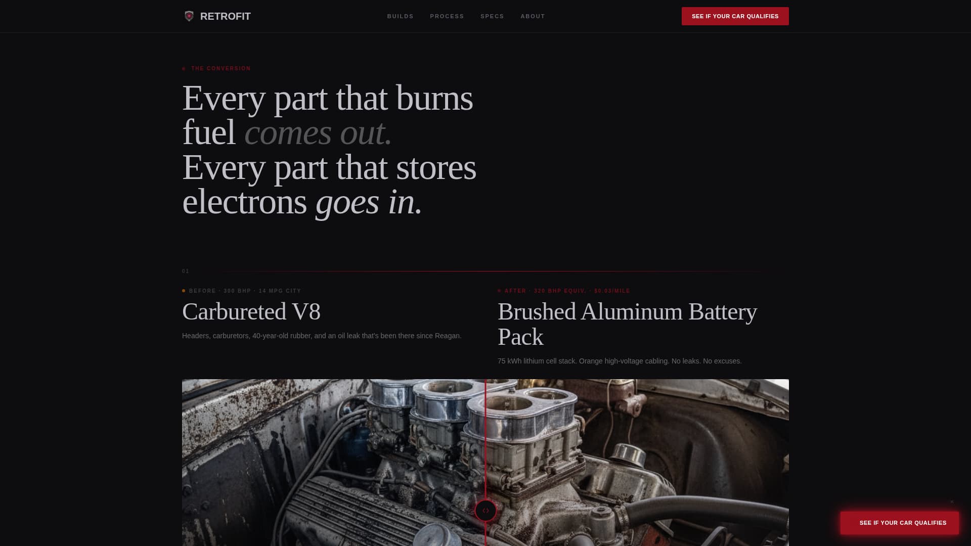 Retrofit - Electrifying EV Conversion Landing Page Template