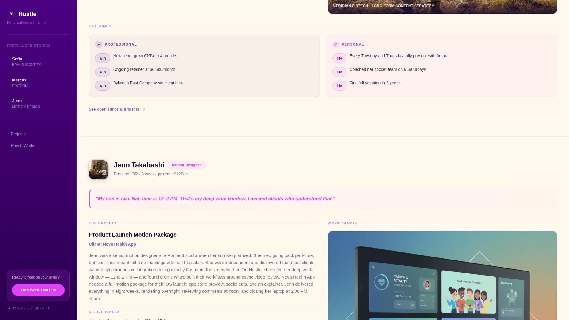 Thrive — Creative Freelance Marketplace Landing Page Template