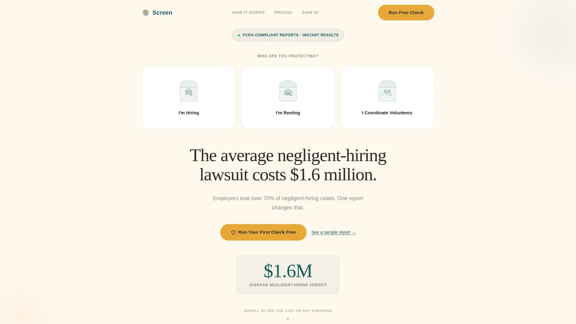 Verify — Background Check Service Landing Page Template