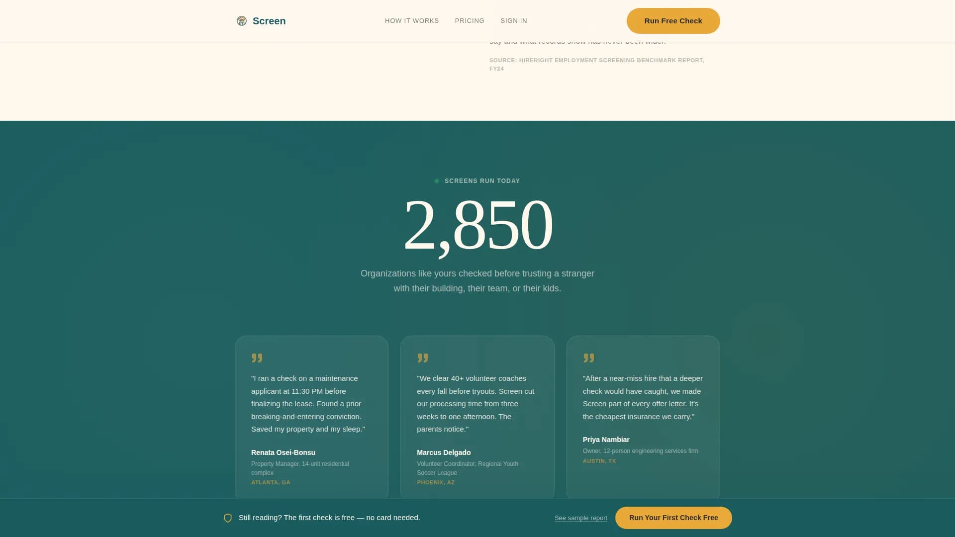 Verify — Background Check Service Landing Page Template