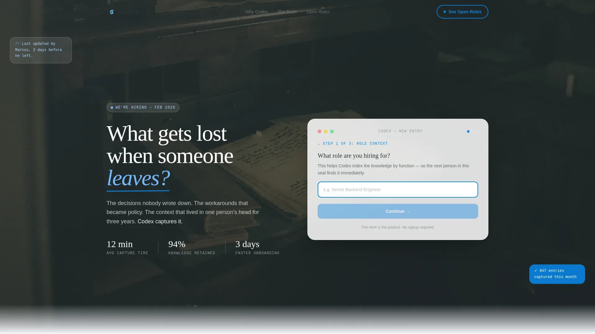 Codex — Capture Recruitment Landing Page Template