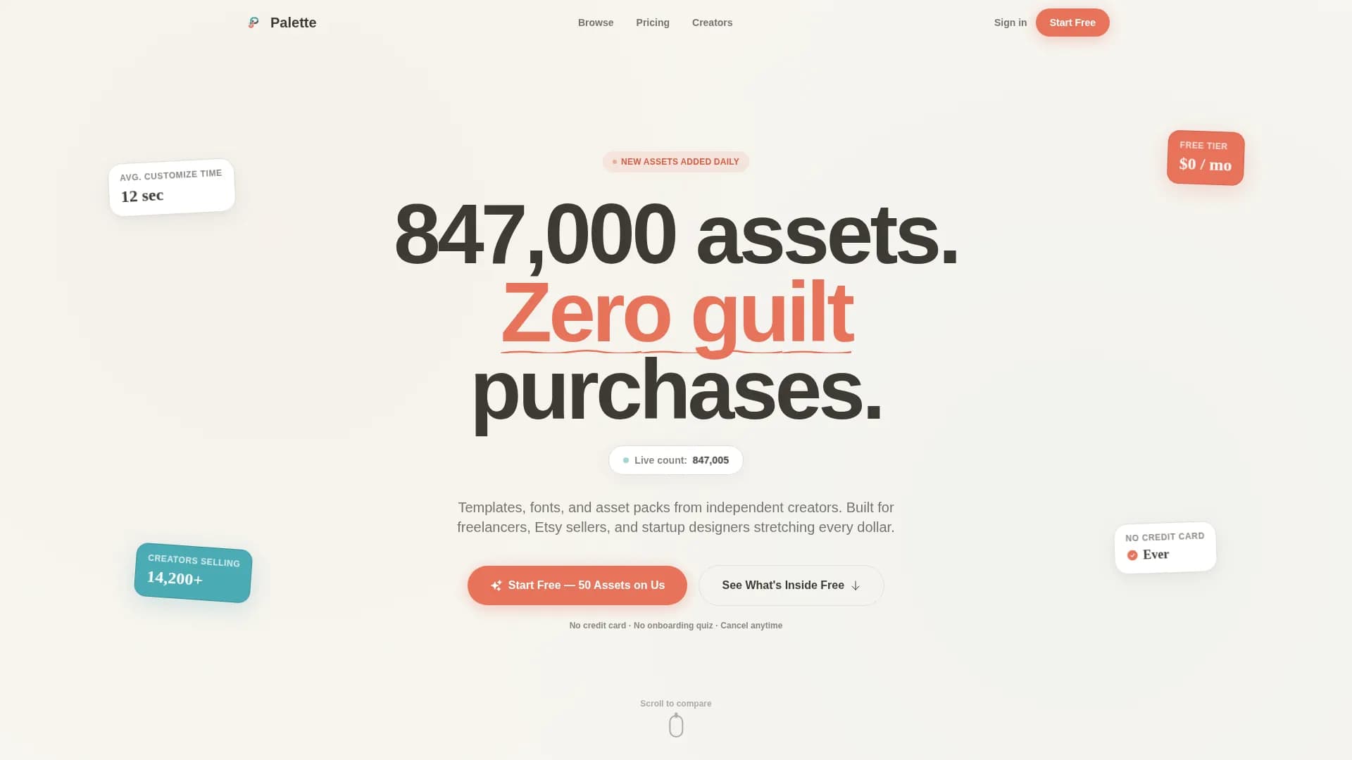 Palette — Freemium Marketplace Landing Page Template