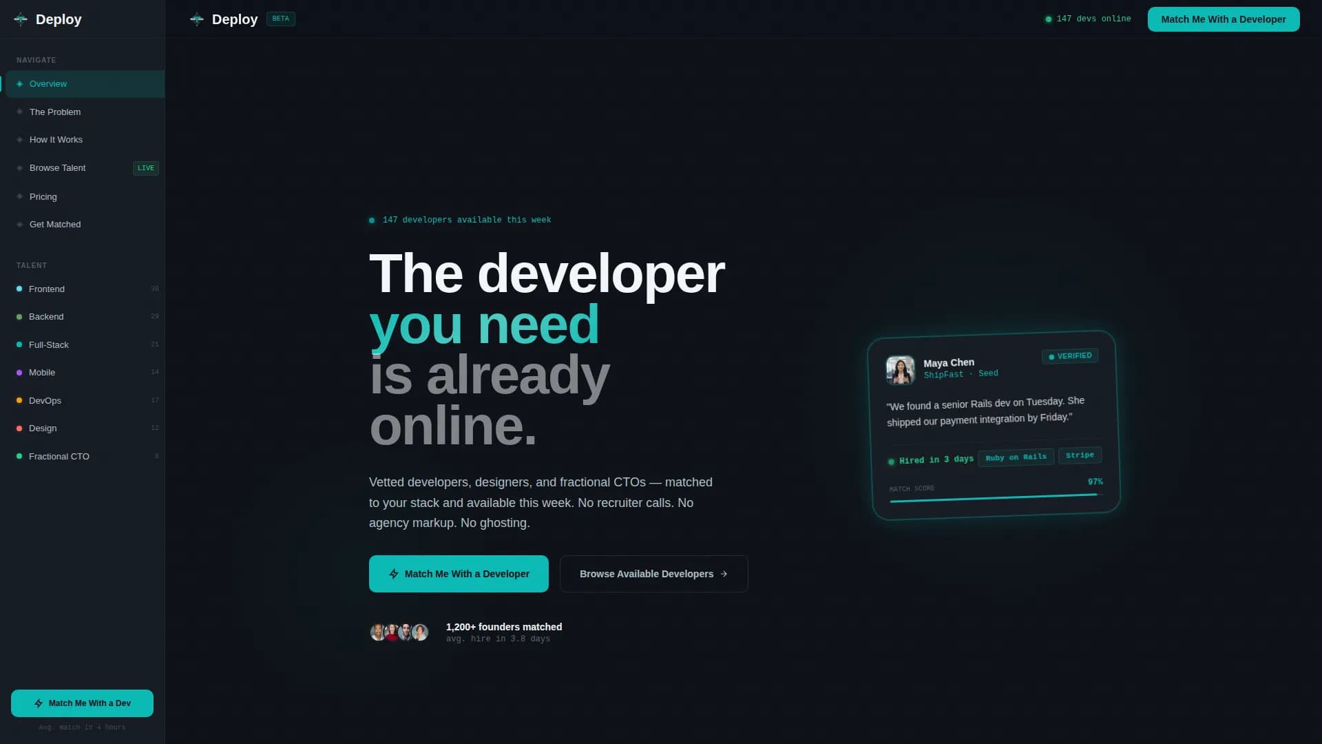 Deploy — Velocity Developer Landing Page Template