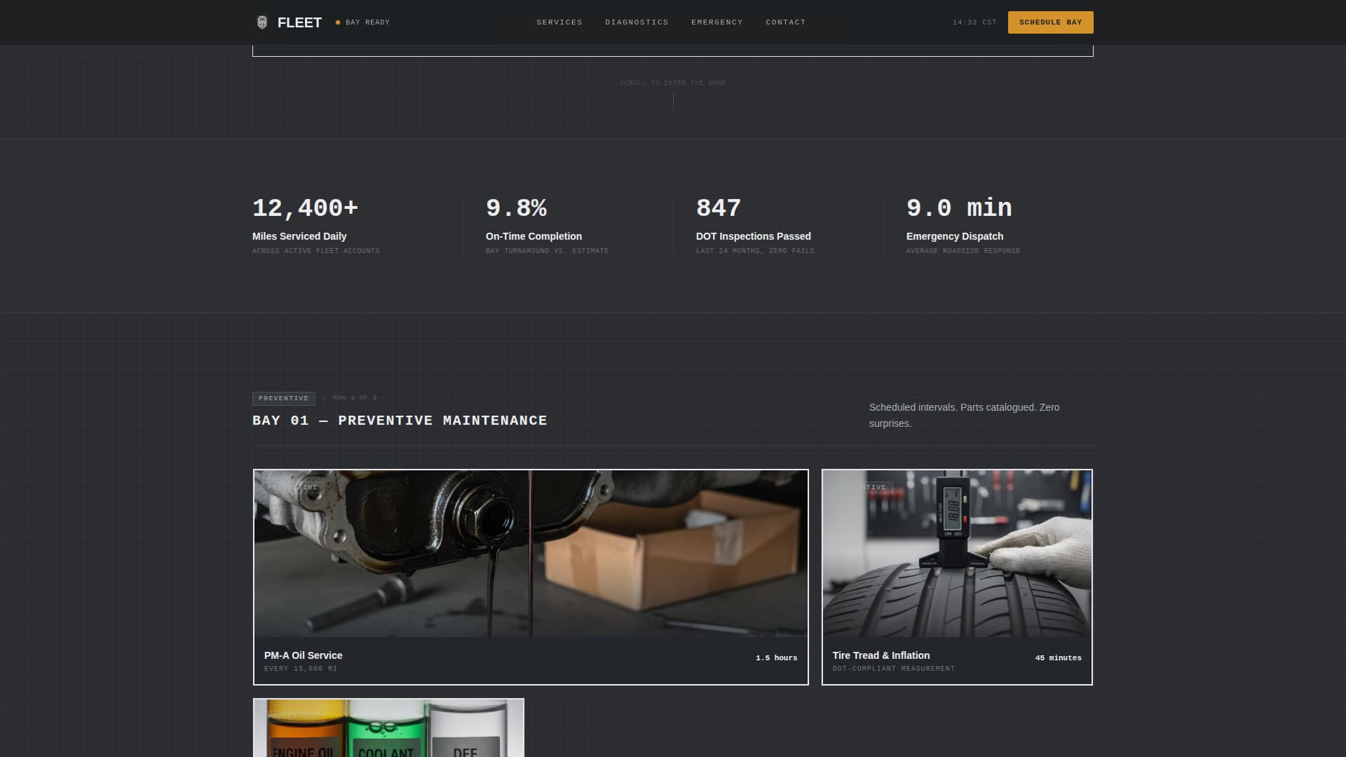 Fleet - Precision Maintenance Landing Page Template