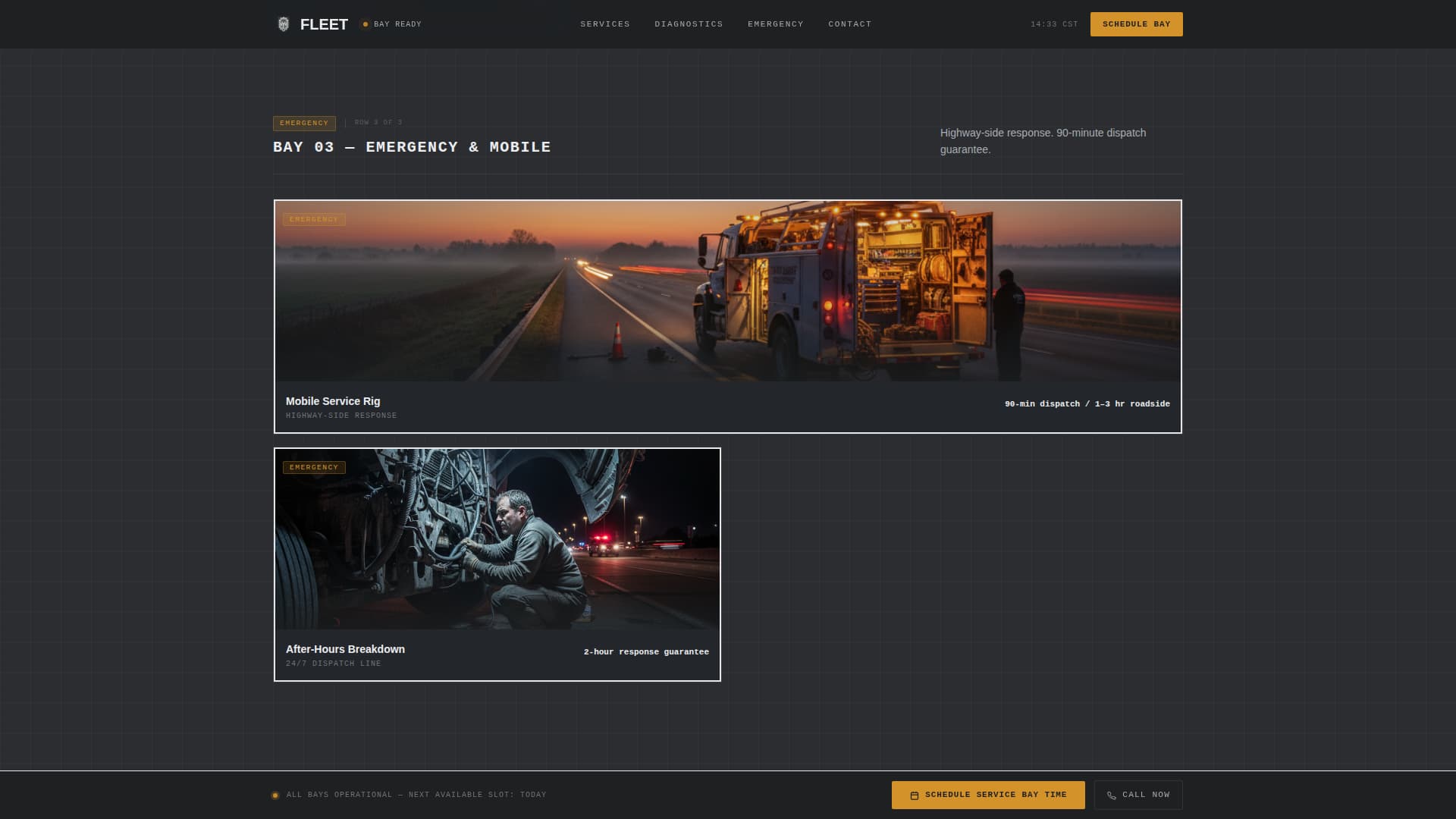 Fleet - Precision Maintenance Landing Page Template