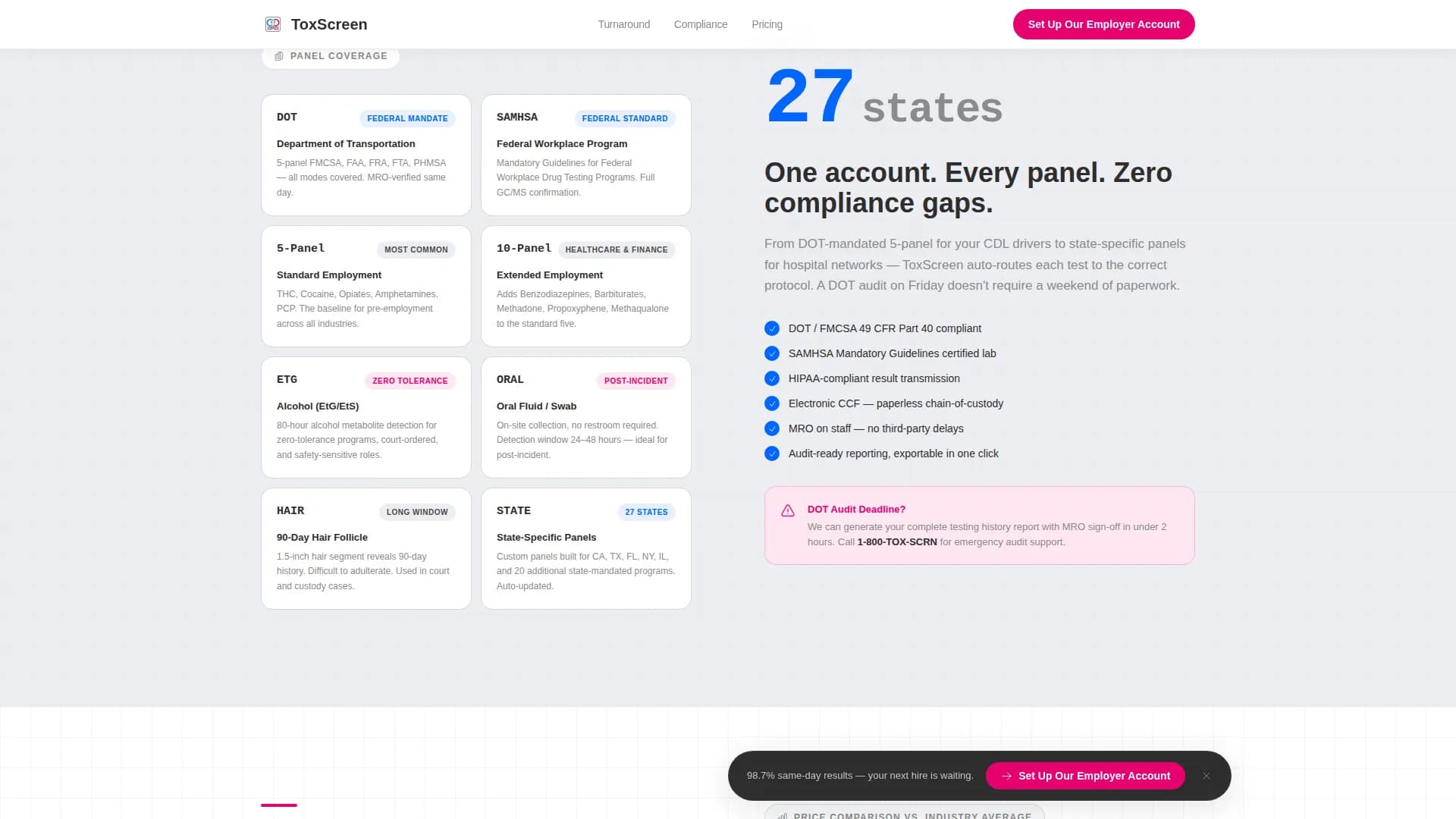 Screen — Certified Substance Testing Landing Page Template