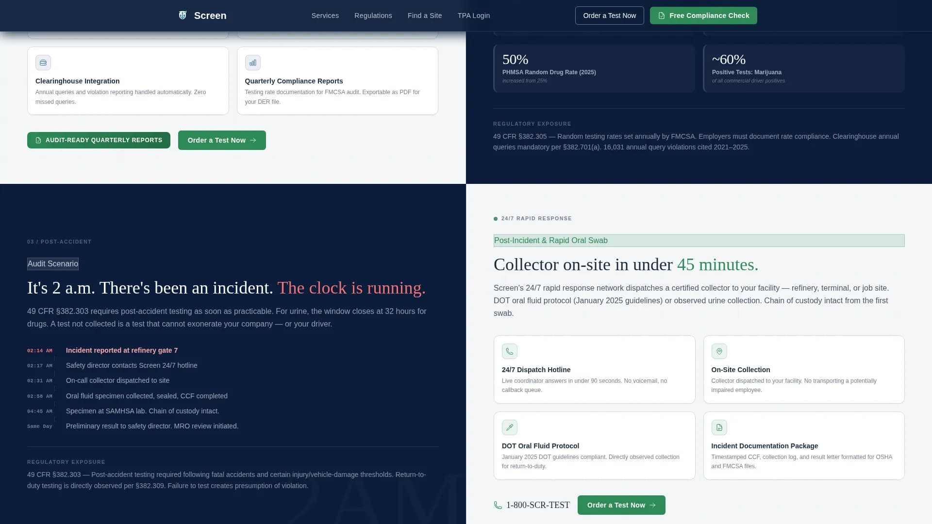 Screen — Compliance Testing Landing Page Template
