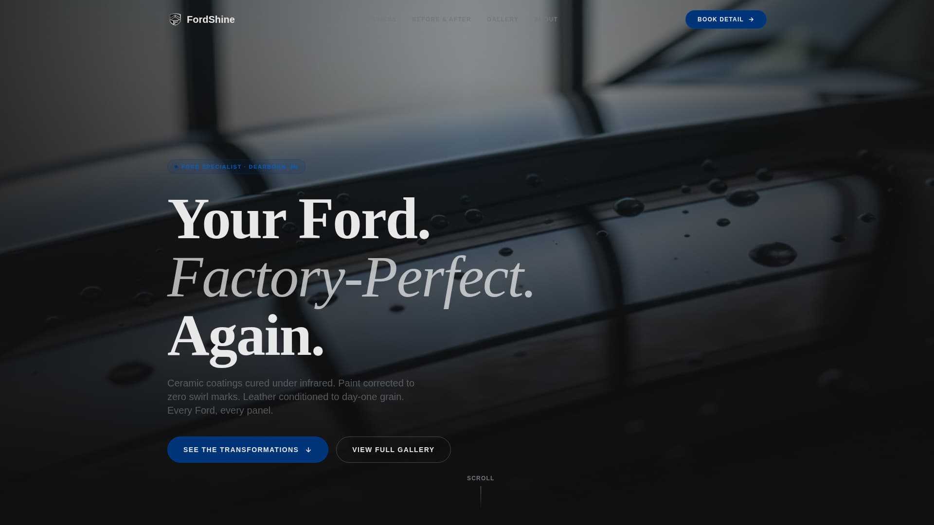 Fordshine - Immersive Detailing Landing Page Template
