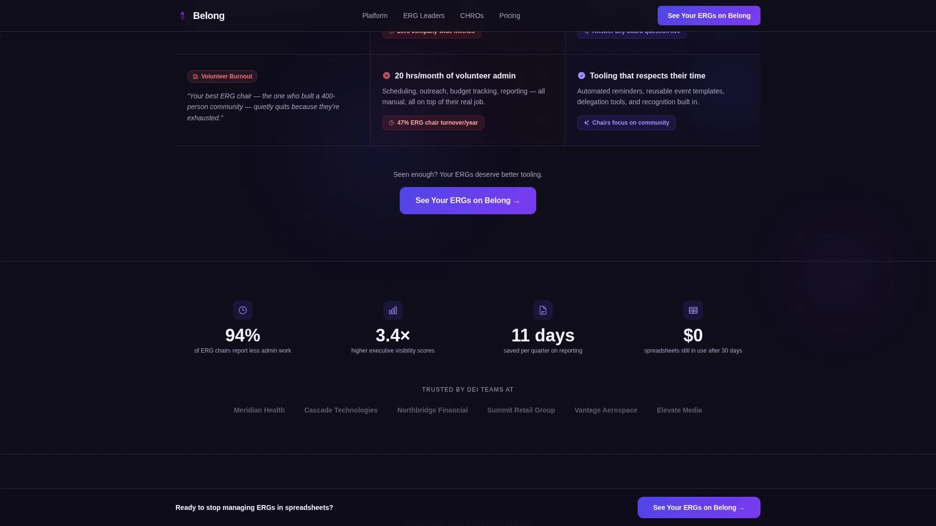 Belong - Powerful ERG Management Platform Landing Page Template