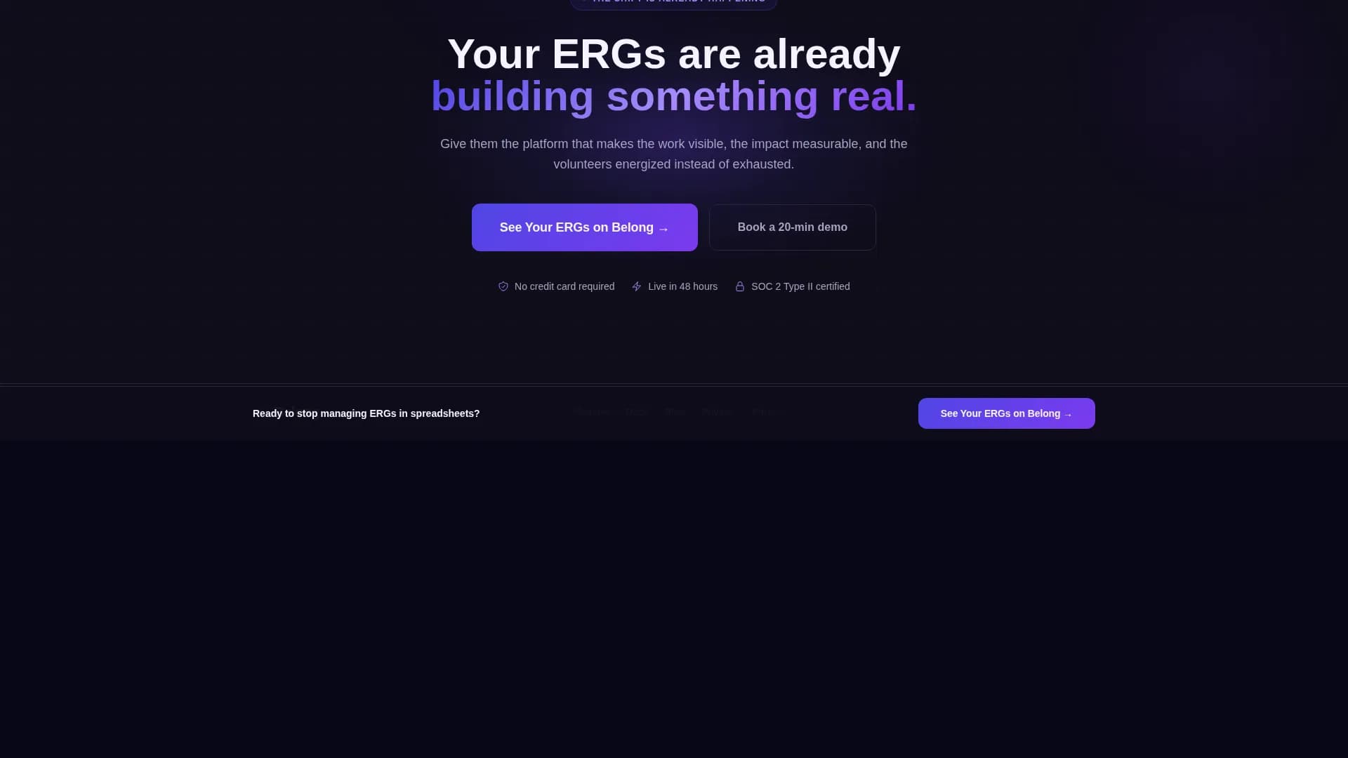 Belong - Powerful ERG Management Platform Landing Page Template