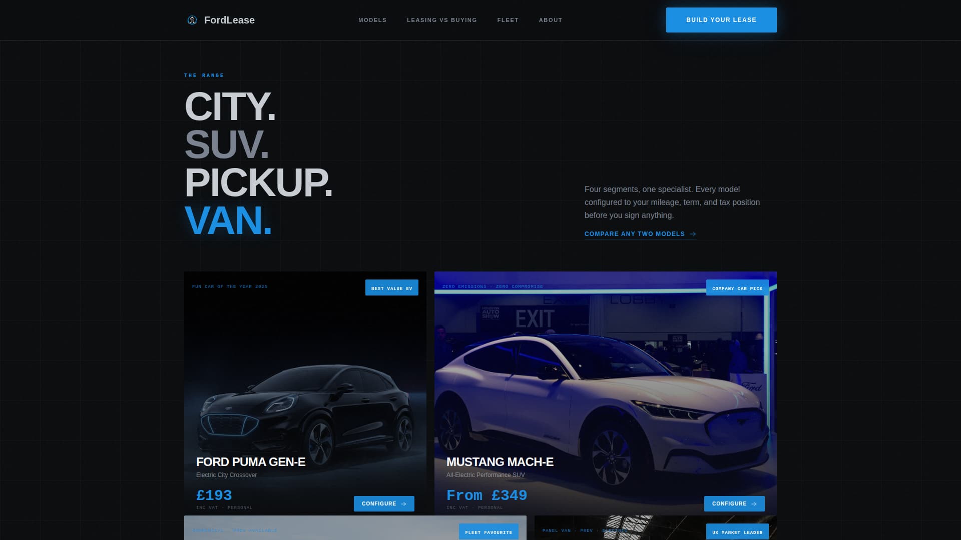 Fordlease - Immersive Automotive Landing Page Template