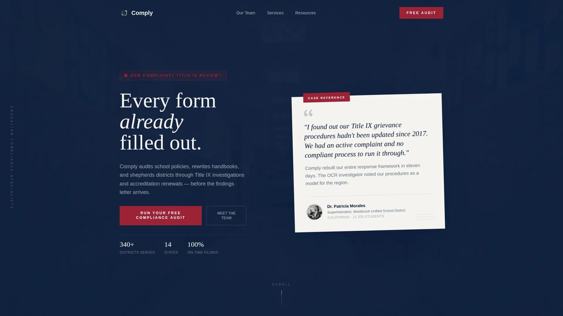 Comply - Authoritative Education Landing Page Template