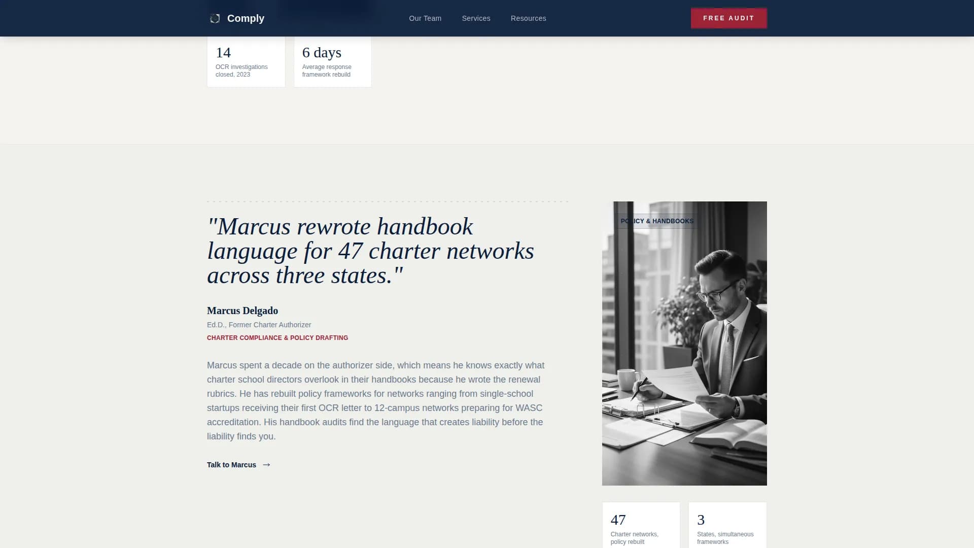 Comply - Authoritative Education Landing Page Template