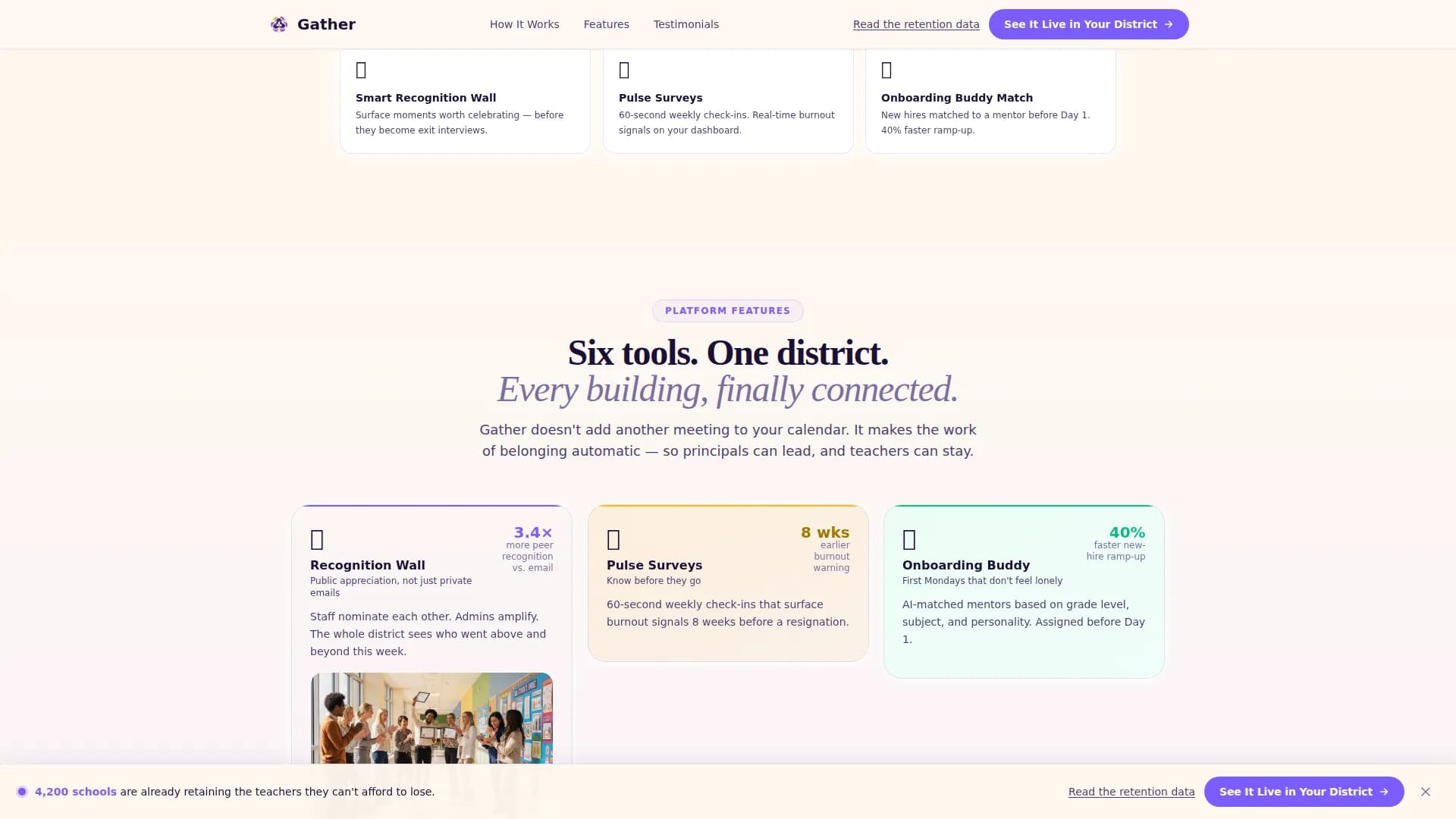 Gather - Powerful Education HR Landing Page Template