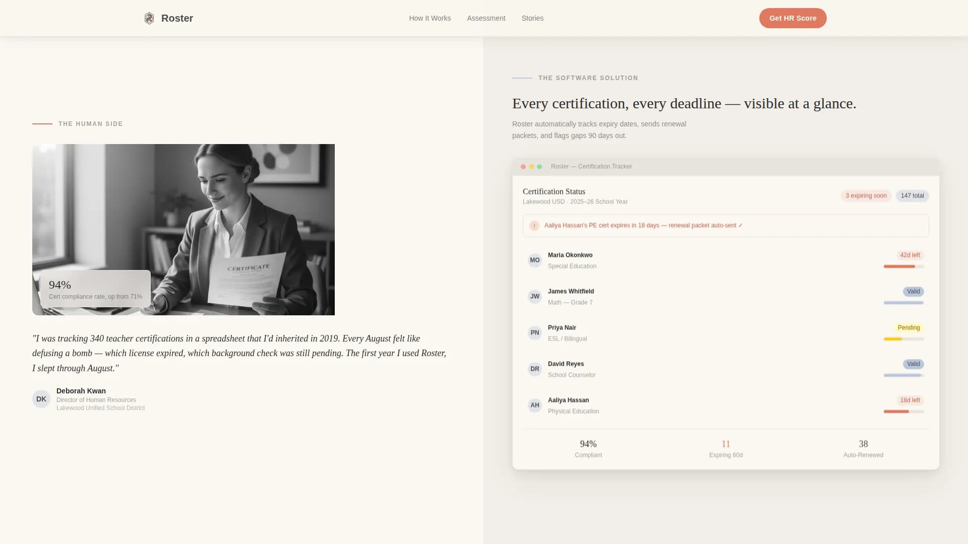 Roster — District Staffing Landing Page Template
