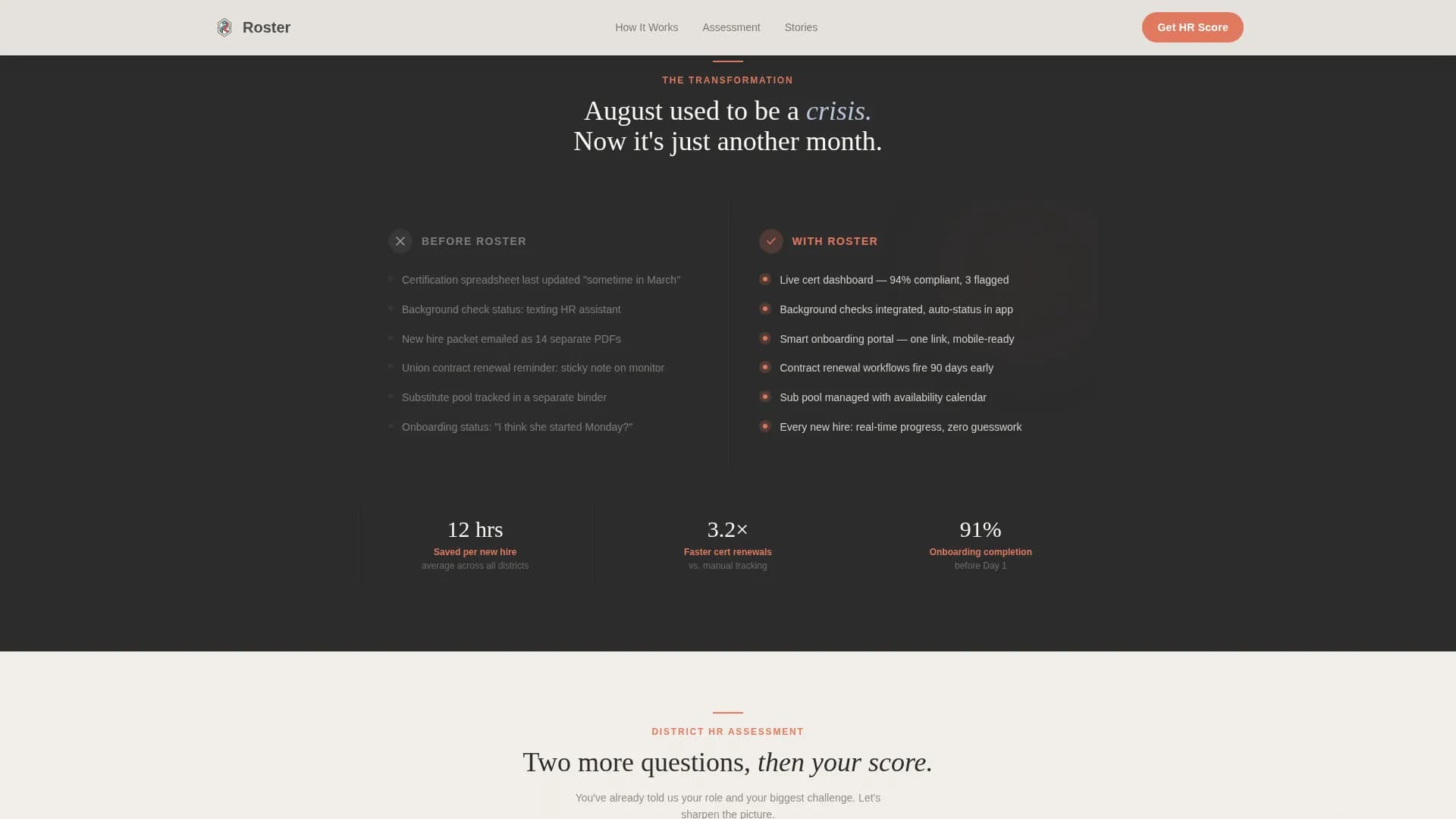 Roster — District Staffing Landing Page Template
