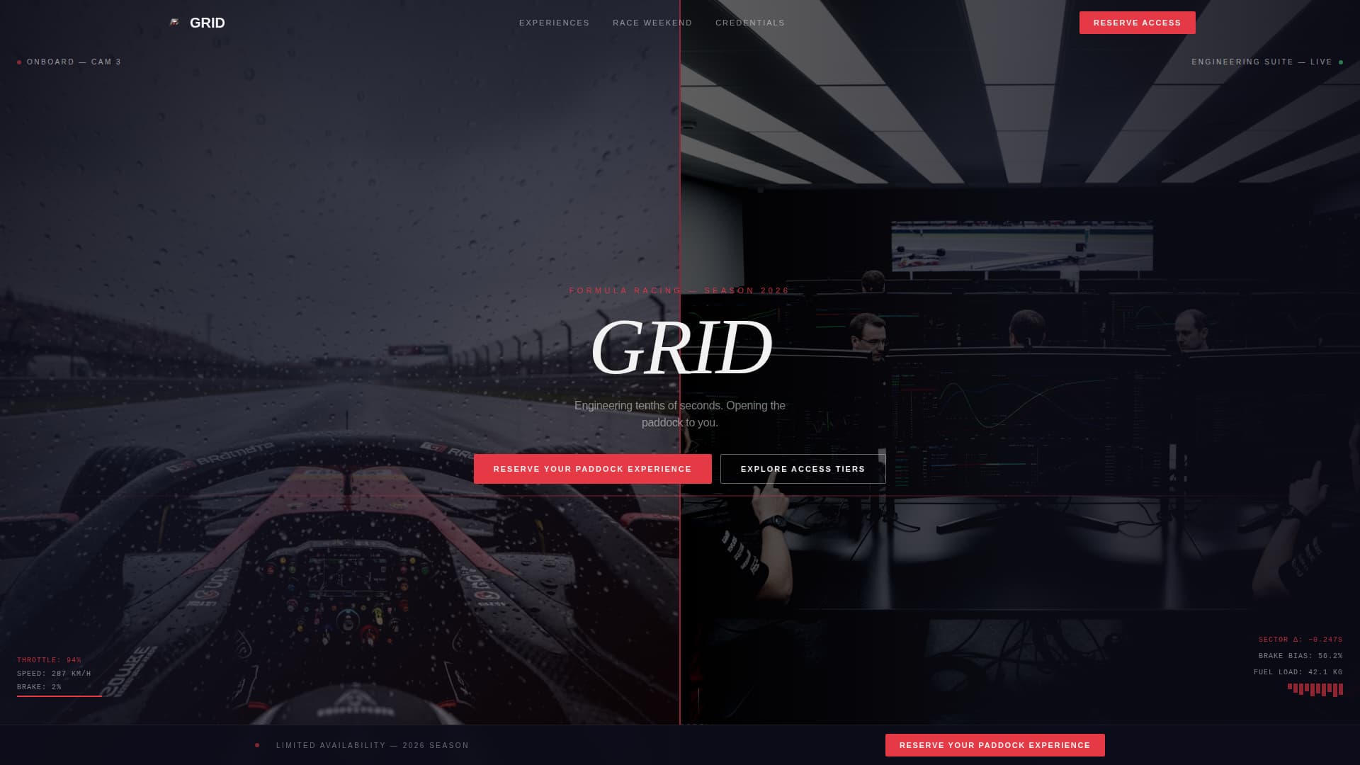 Grid - Precision Racing Landing Page Template