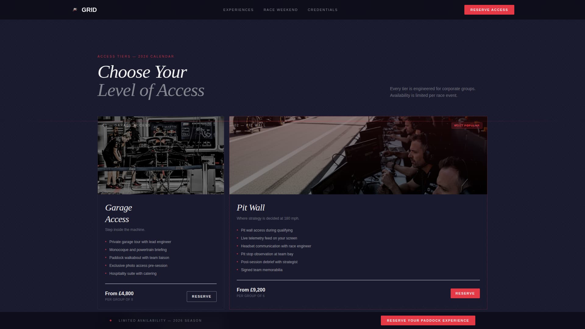 Grid - Precision Racing Landing Page Template