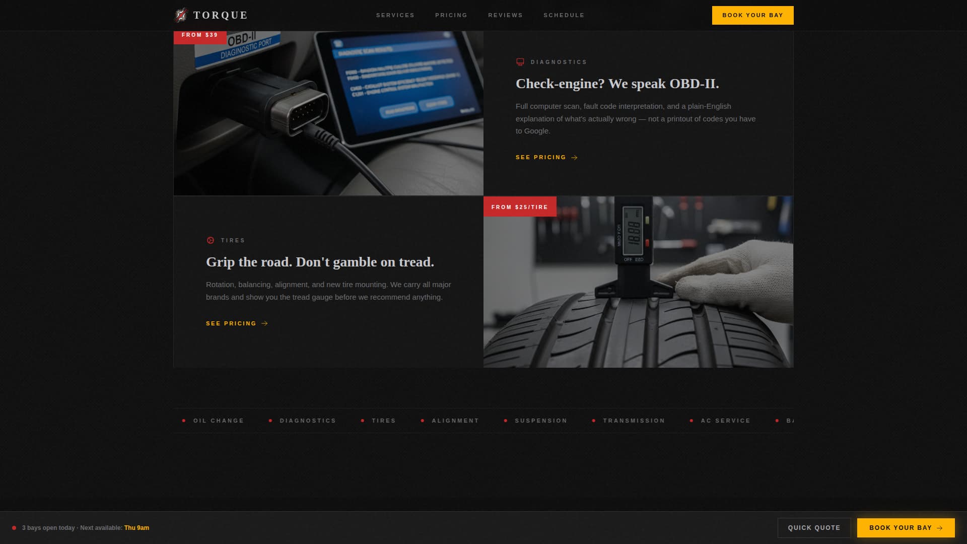 Torque - Industrial Autorepair Landing Page Template