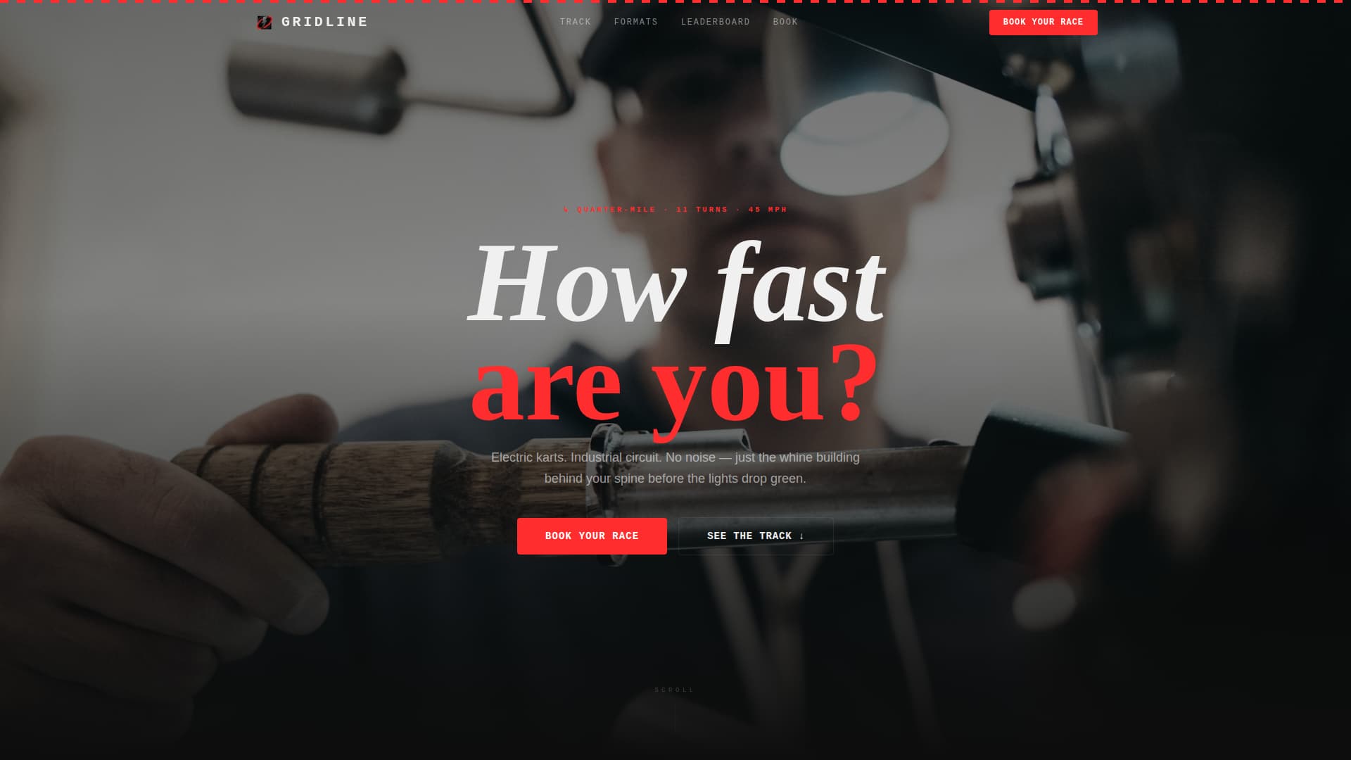Gridline - Highoctane Karting Landing Page Template