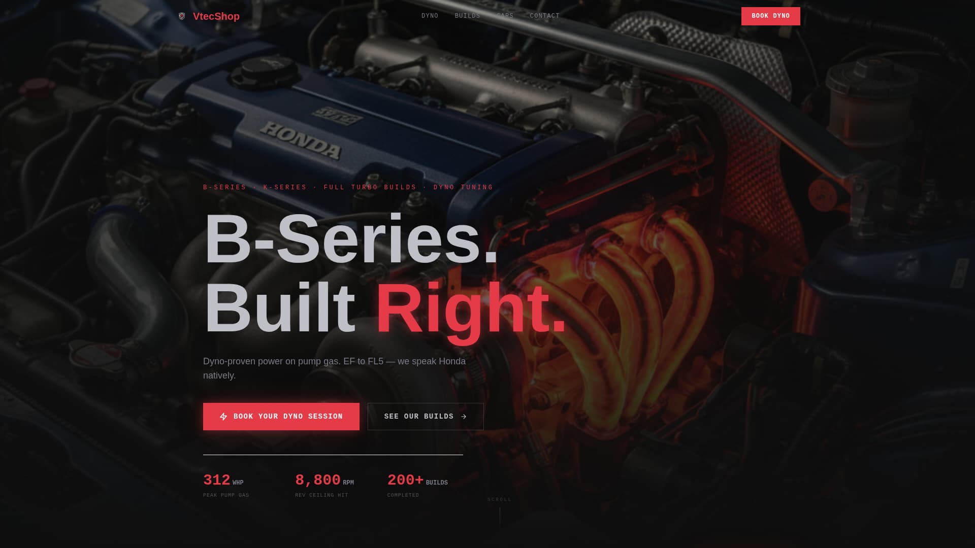 VTEC - Highperformance Honda Landing Page Template