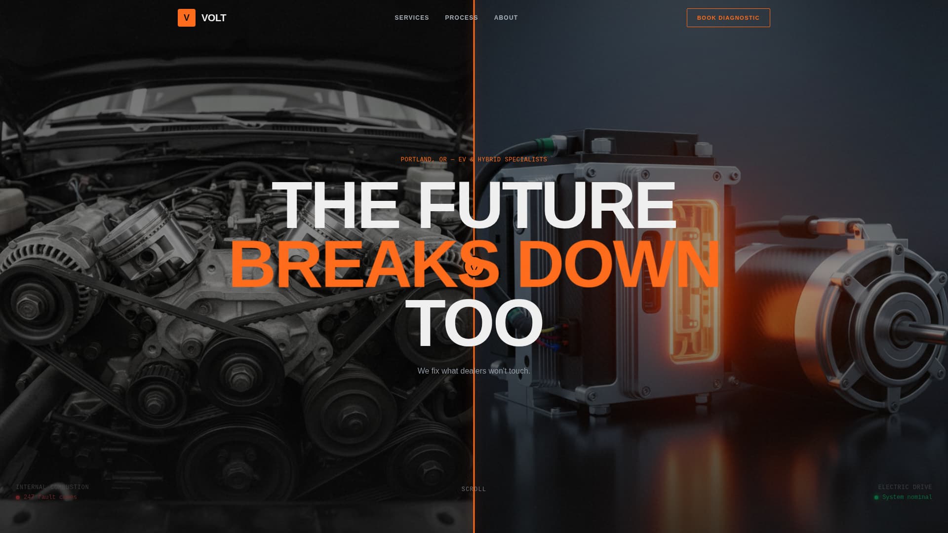 Volt - Highoctane Automotive Landing Page Template