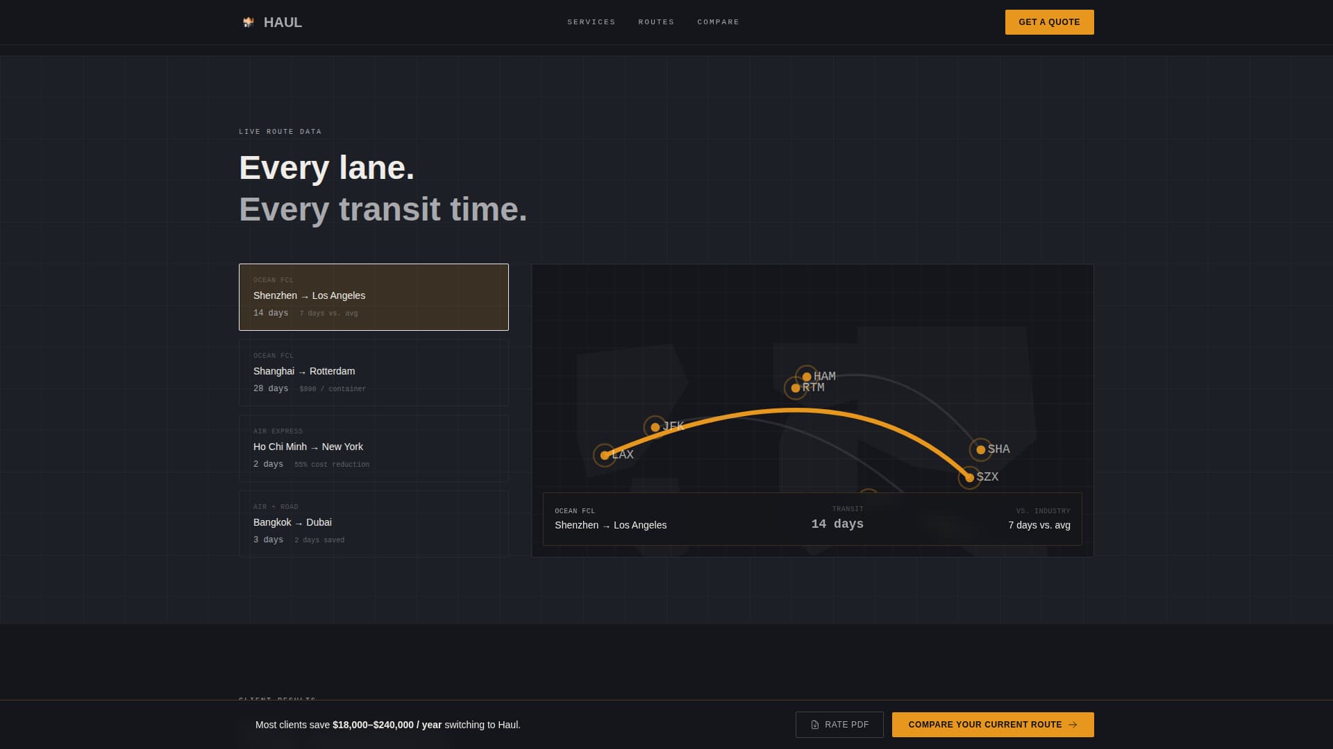 Haul - Powerful Freight Landing Page Template