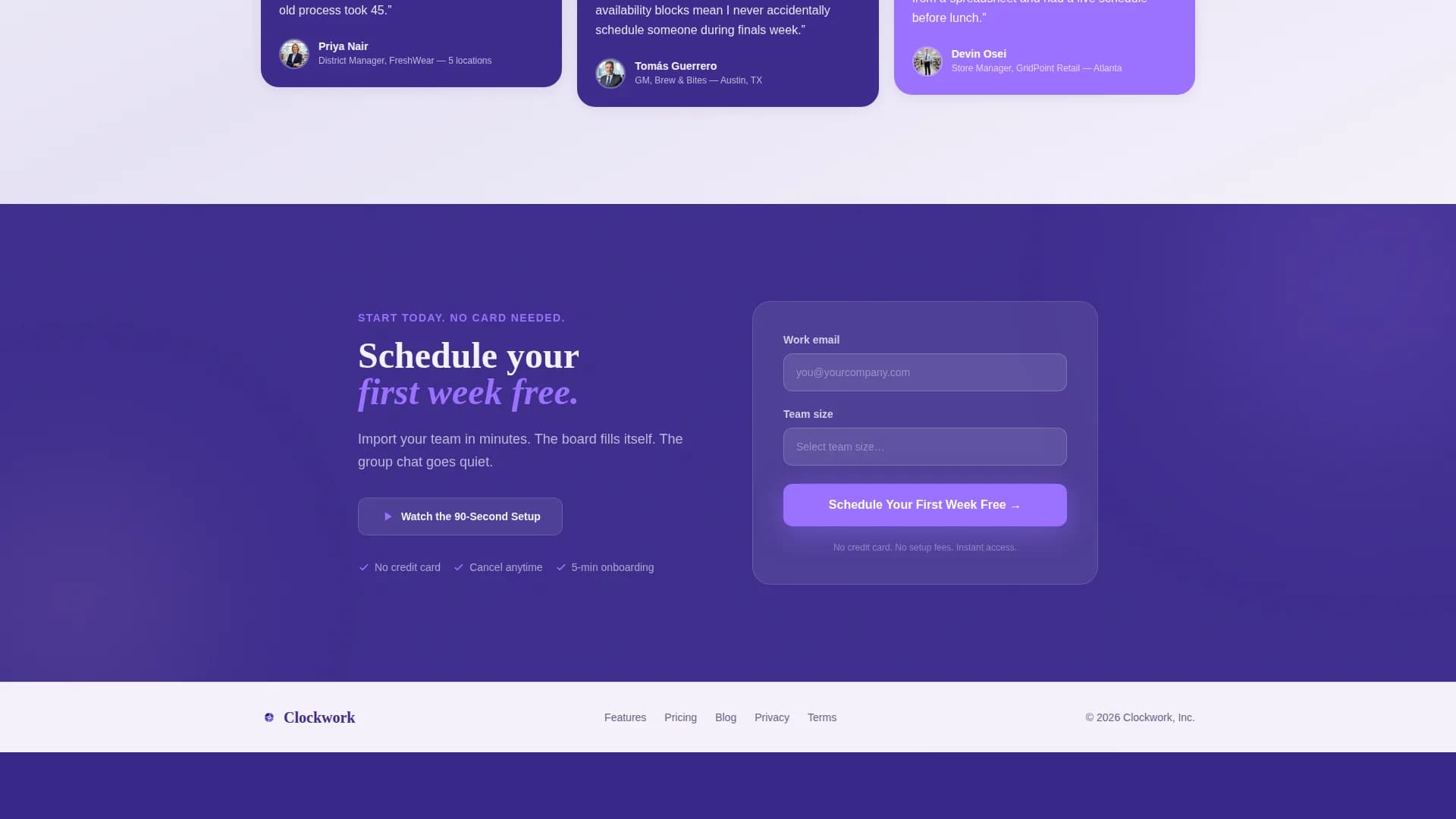 Synchronize — Efficient Shift Coordination Landing Page Template