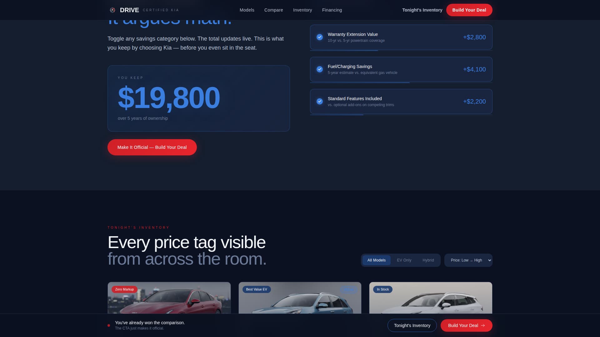 Drive - Immersive Dealership Landing Page Template