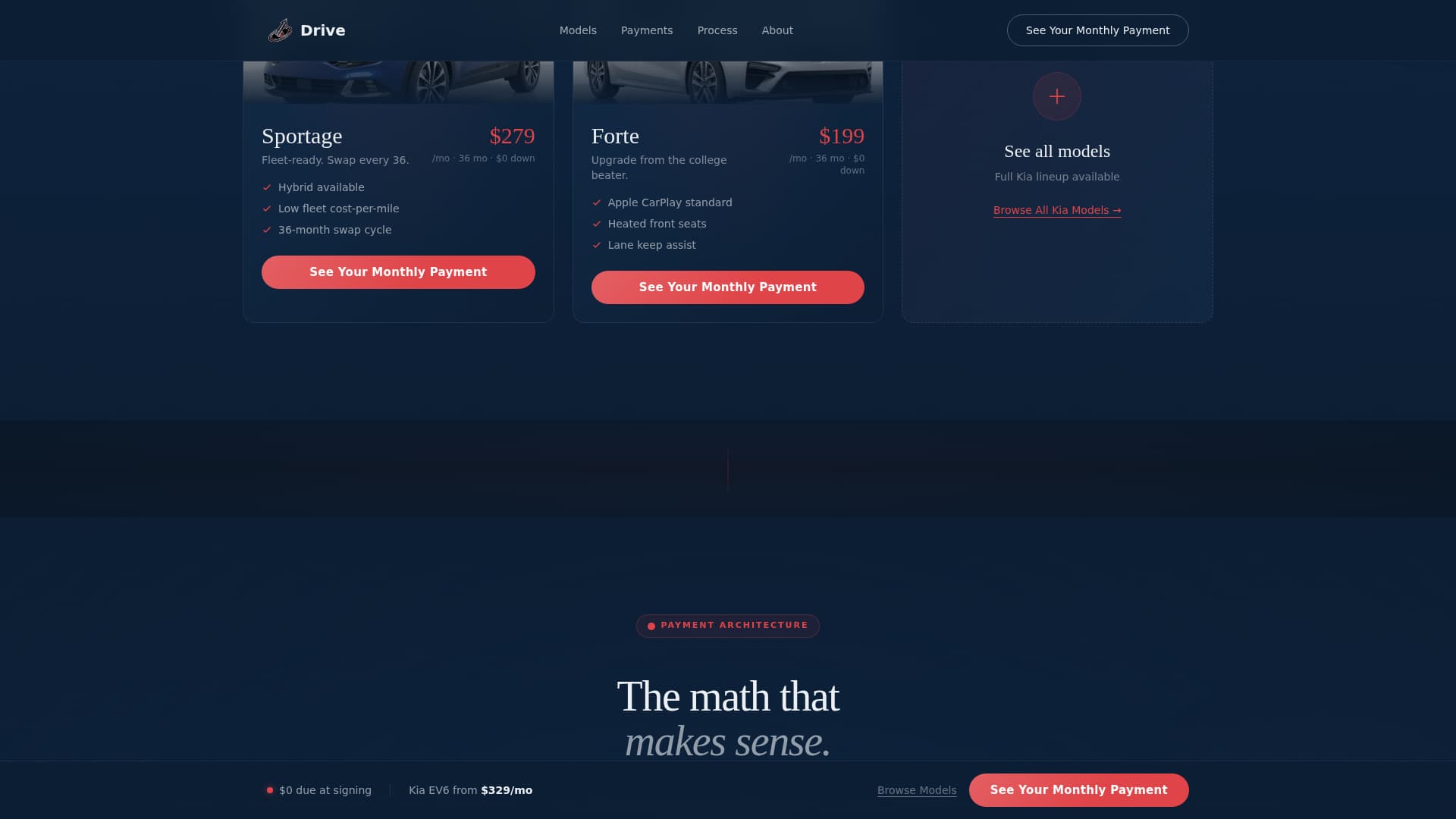 Drive - Dynamic Kia Leasing Landing Page Template