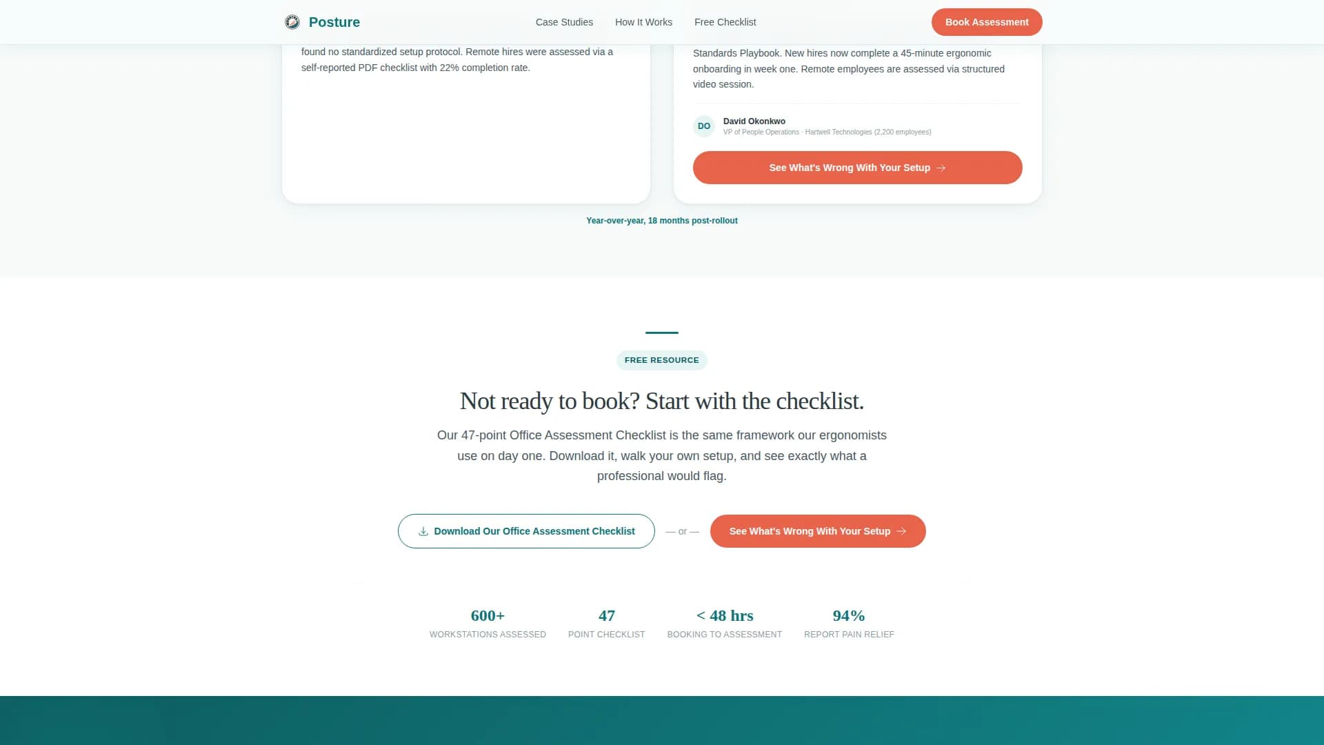 Posture - Certified Ergonomic Assessment Landing Page Template
