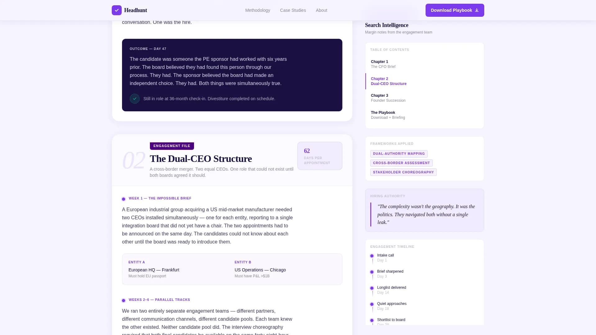 Headhunt - Confidential Executive Search Landing Page Template