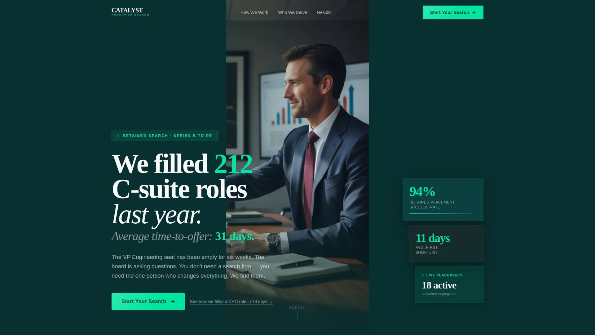 Catalyst - Executive Search Landing page Template
