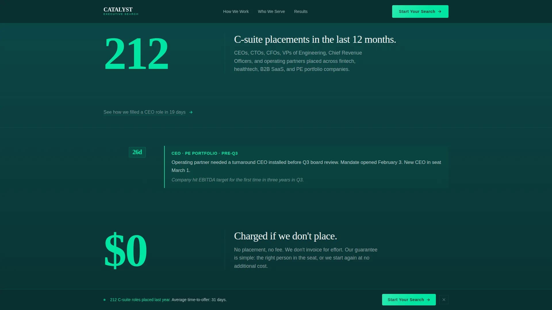 Catalyst - Executive Search Landing page Template