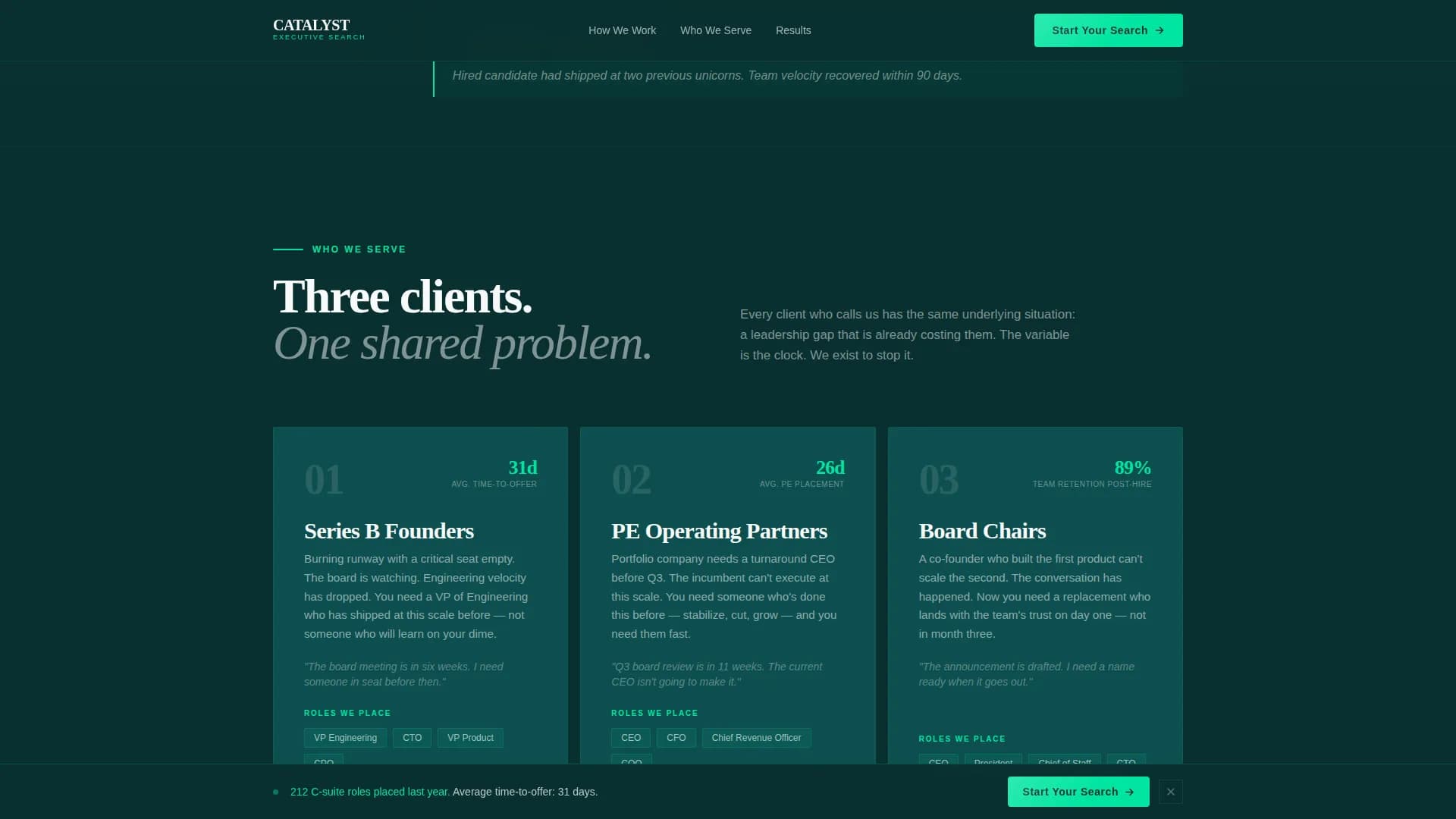 Catalyst - Executive Search Landing page Template