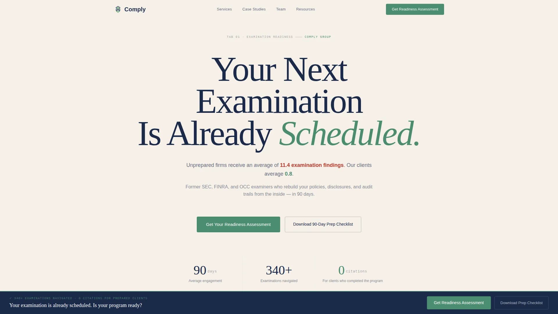 Compliance - Regulatory Services Landing page Template