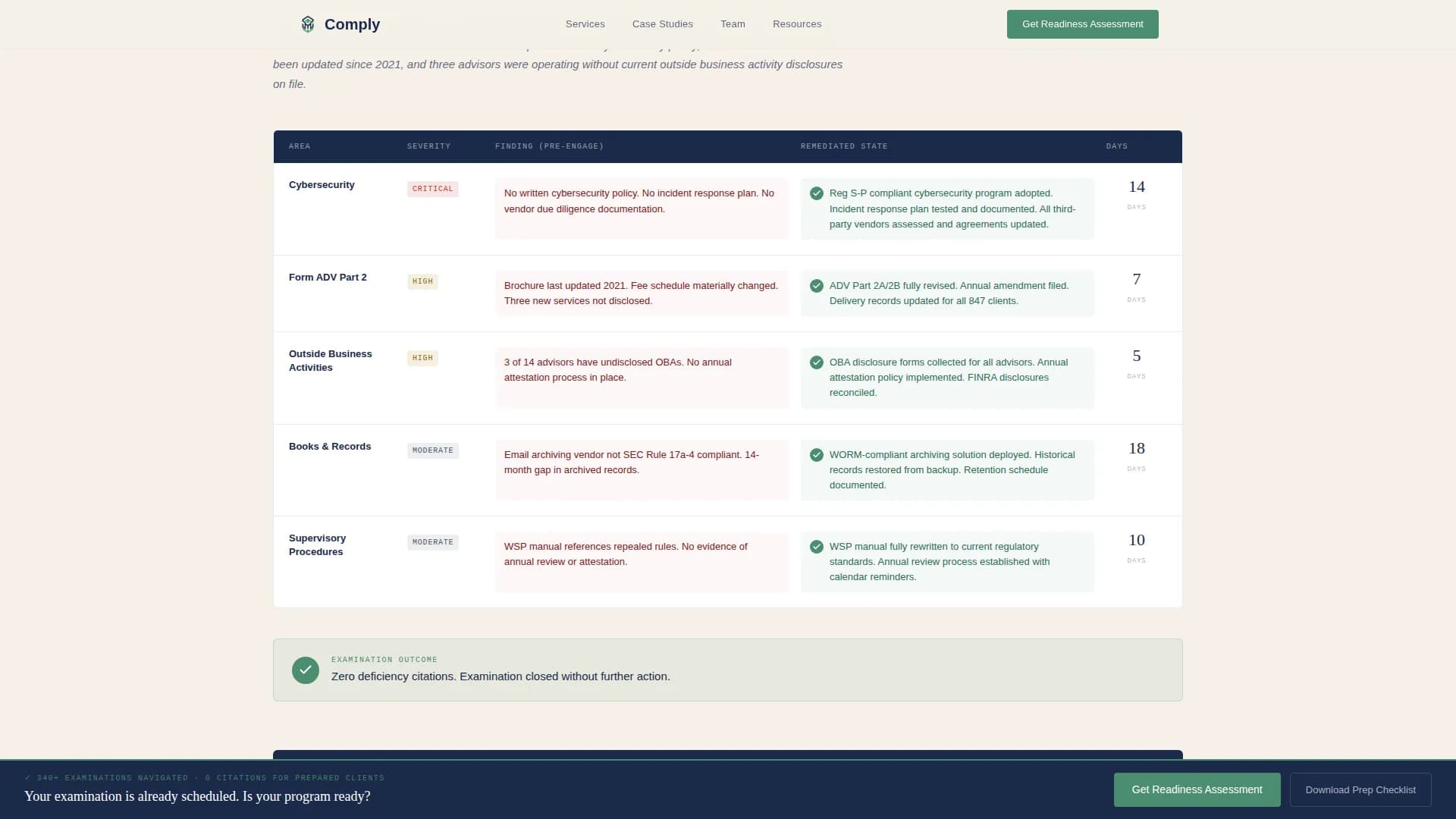 Compliance - Regulatory Services Landing page Template
