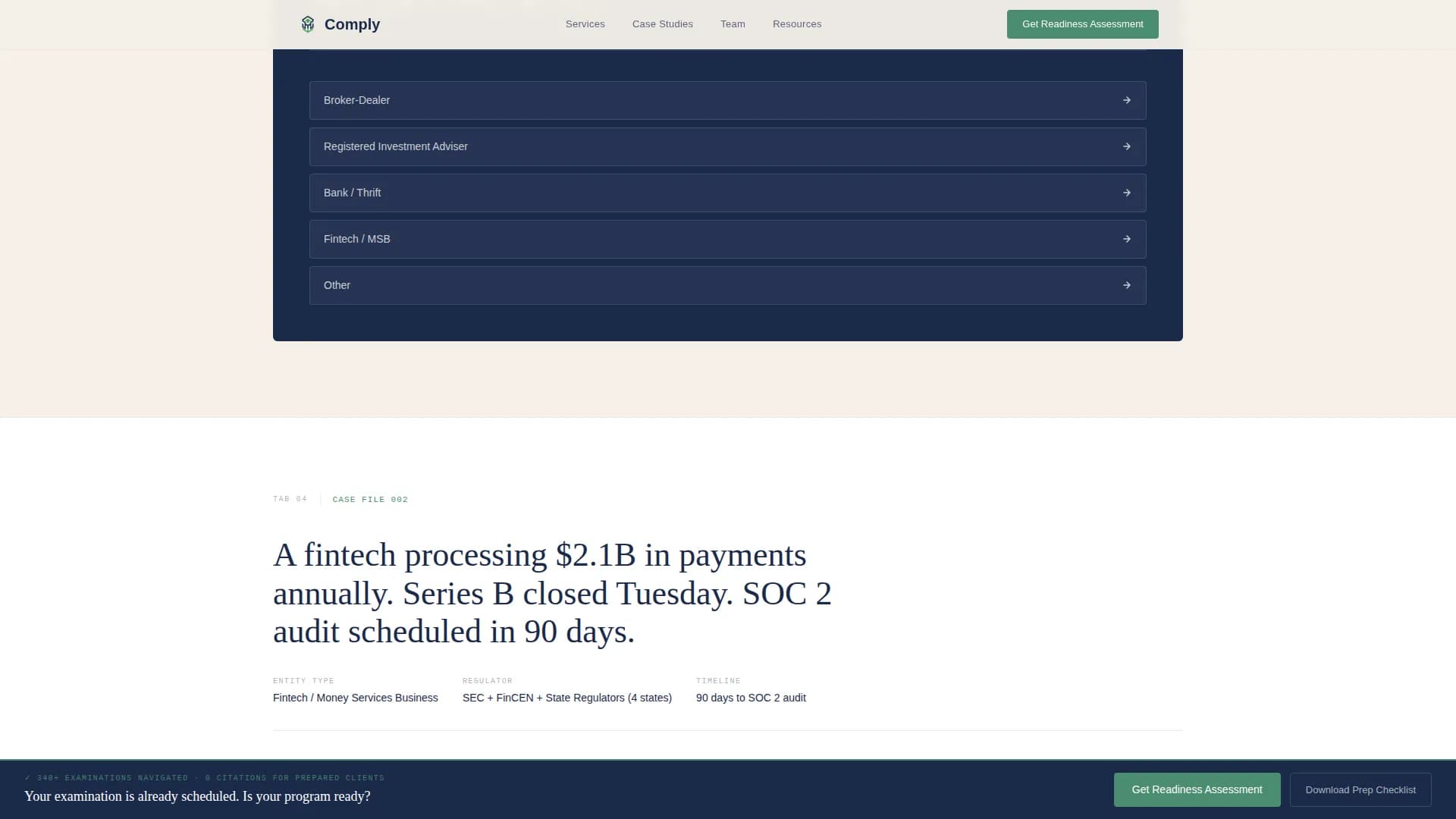 Compliance - Regulatory Services Landing page Template