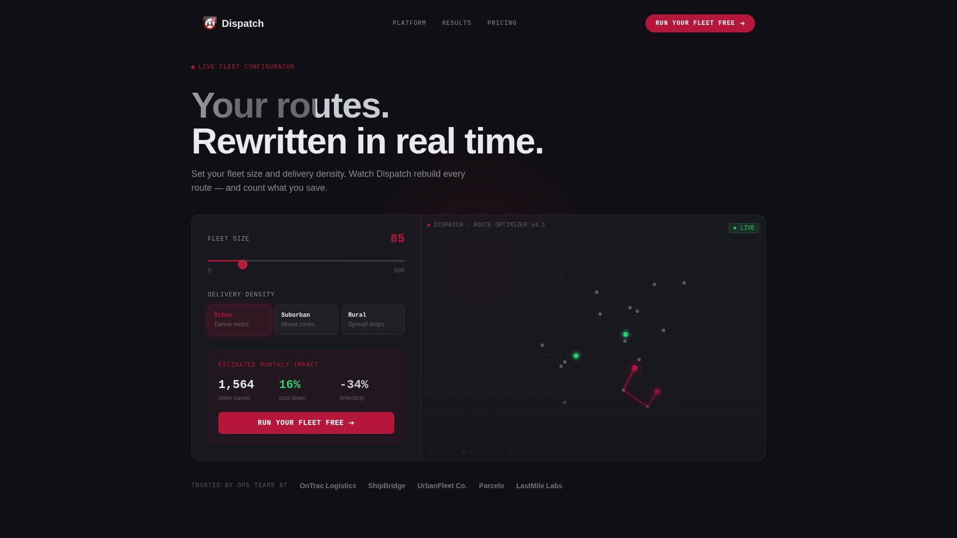 Dispatch - Intelligent Delivery Landing Page Template