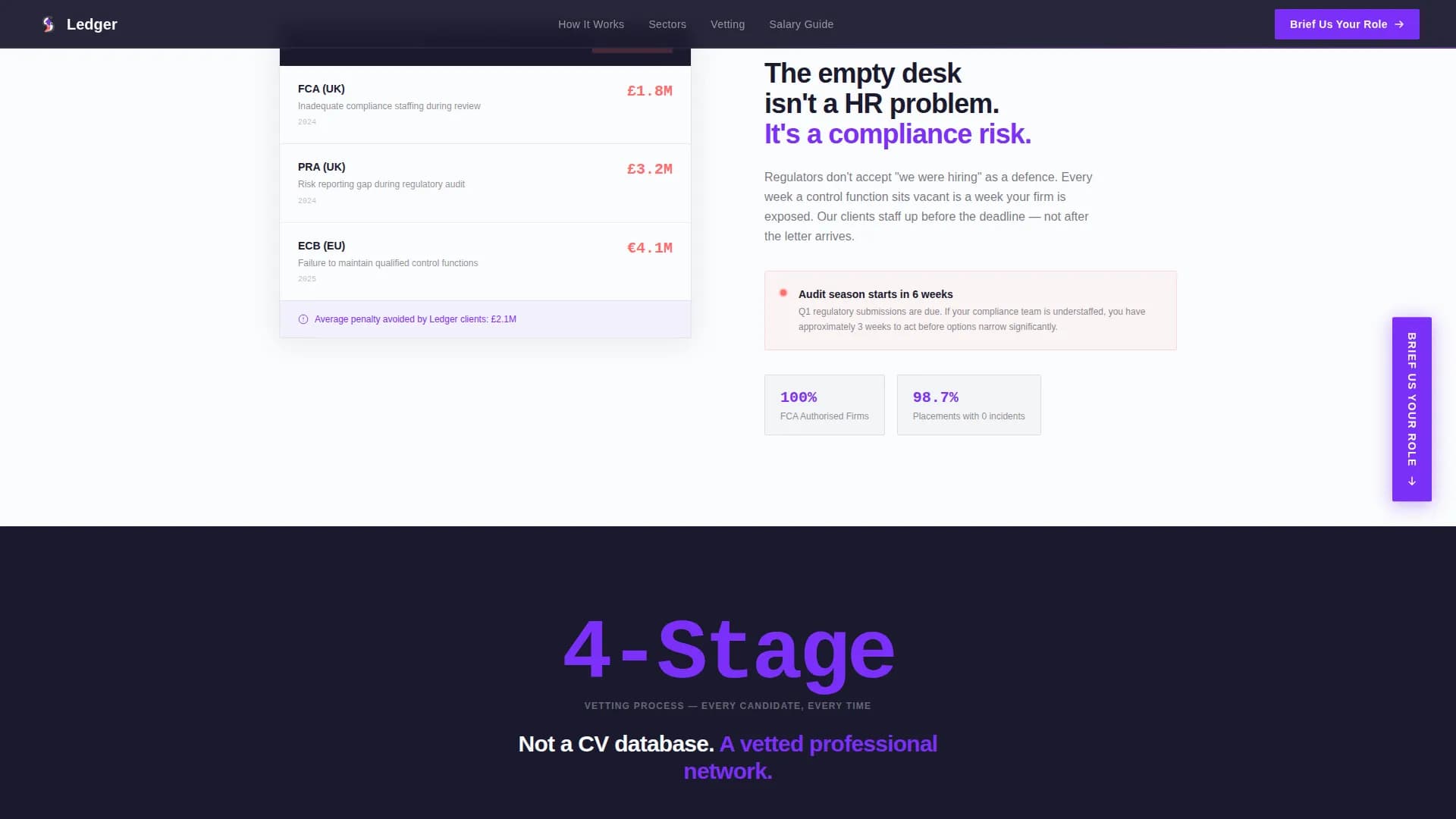 Ledger - Staffing Solutions Landing page Template