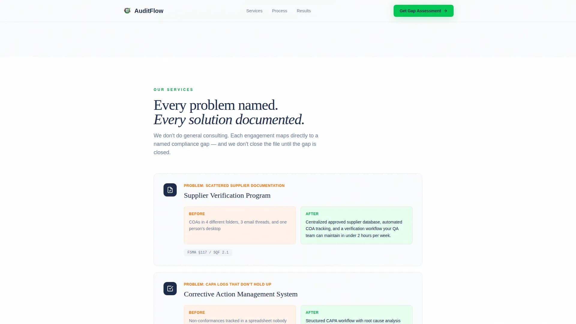 Safety - Compliance Consulting Landing page Template