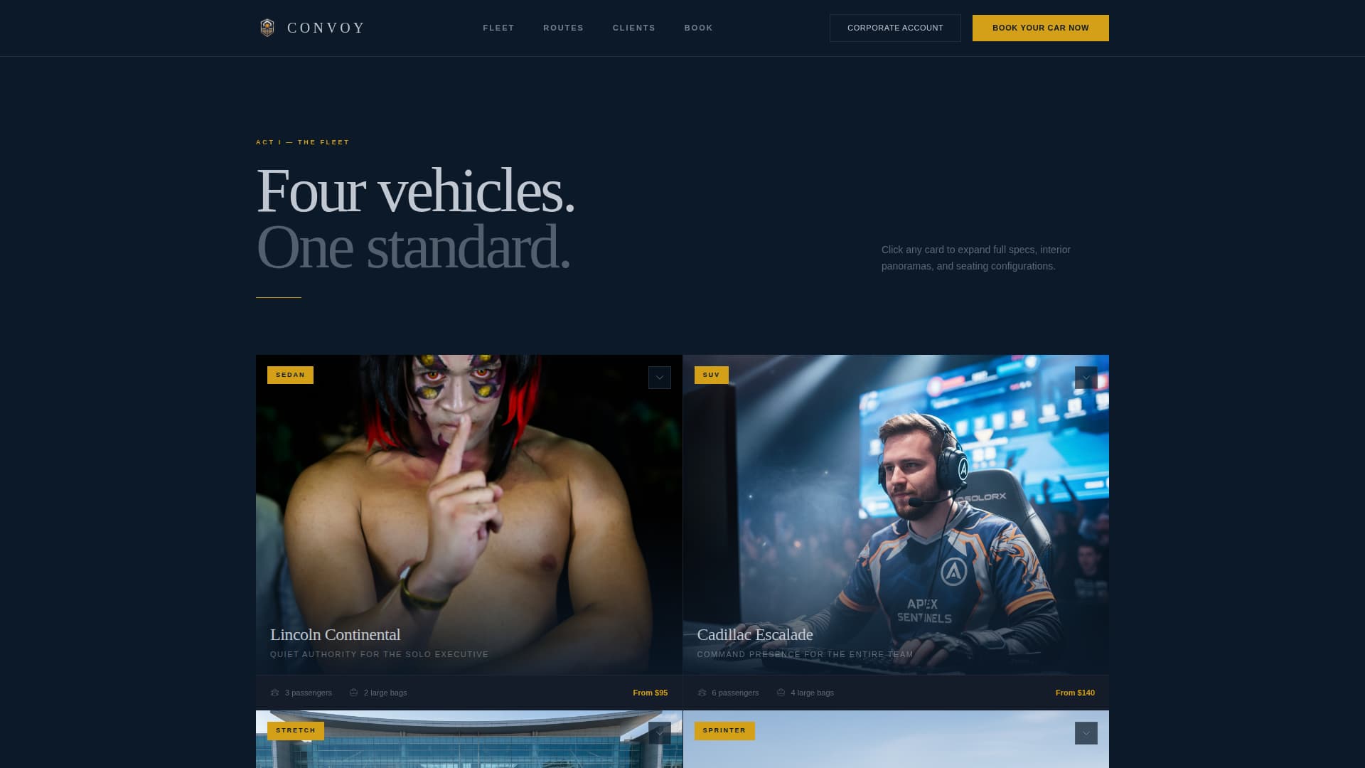Convoy - Elite Limousine Landing Page Template