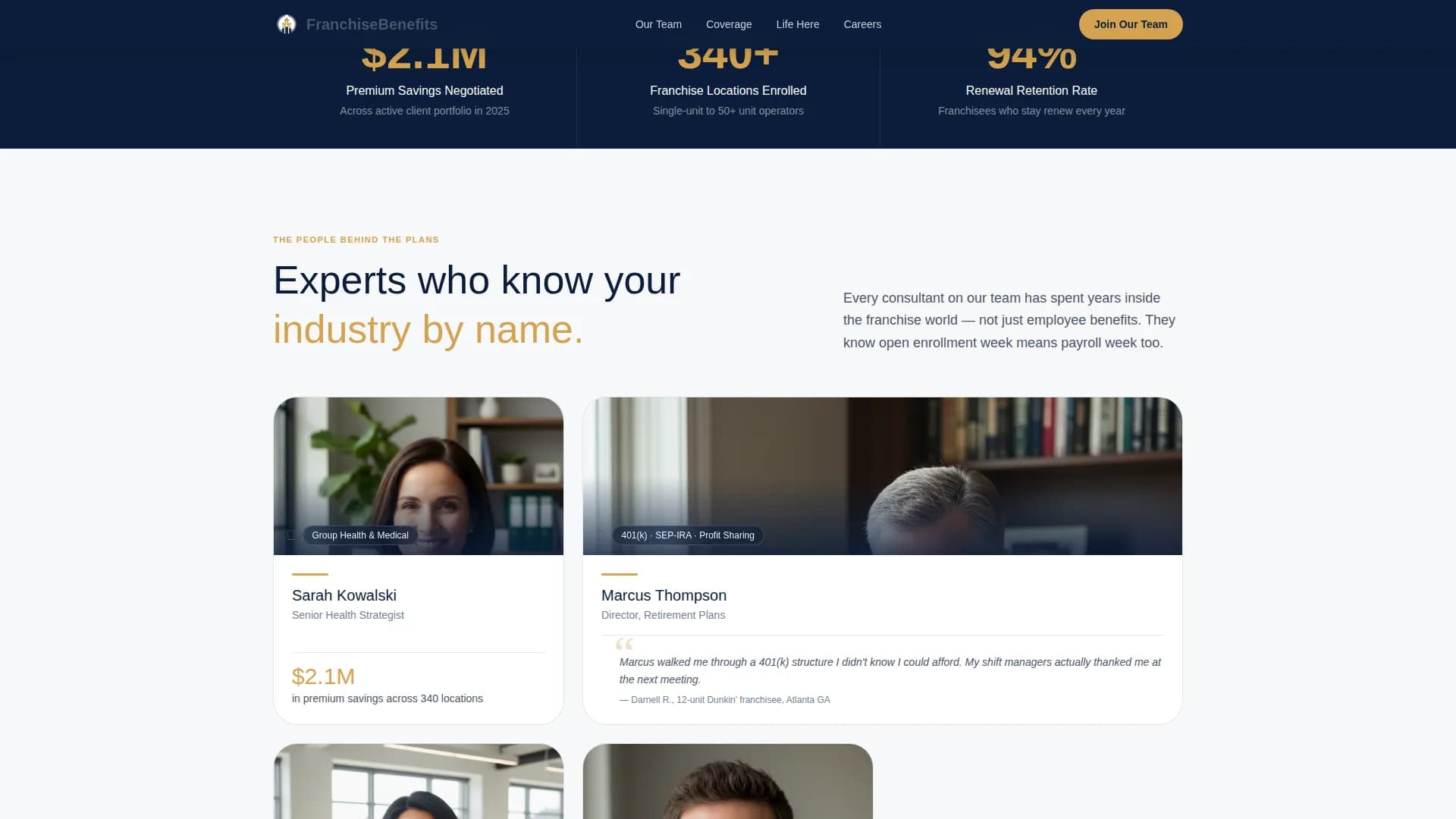 Depth - Benefits Consulting Landing page Template